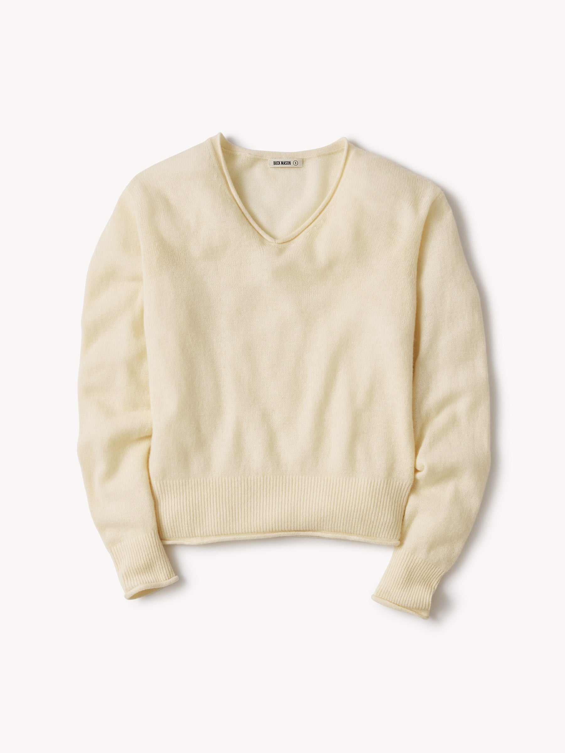 Coconut Whisperweight Cashmere V Neck