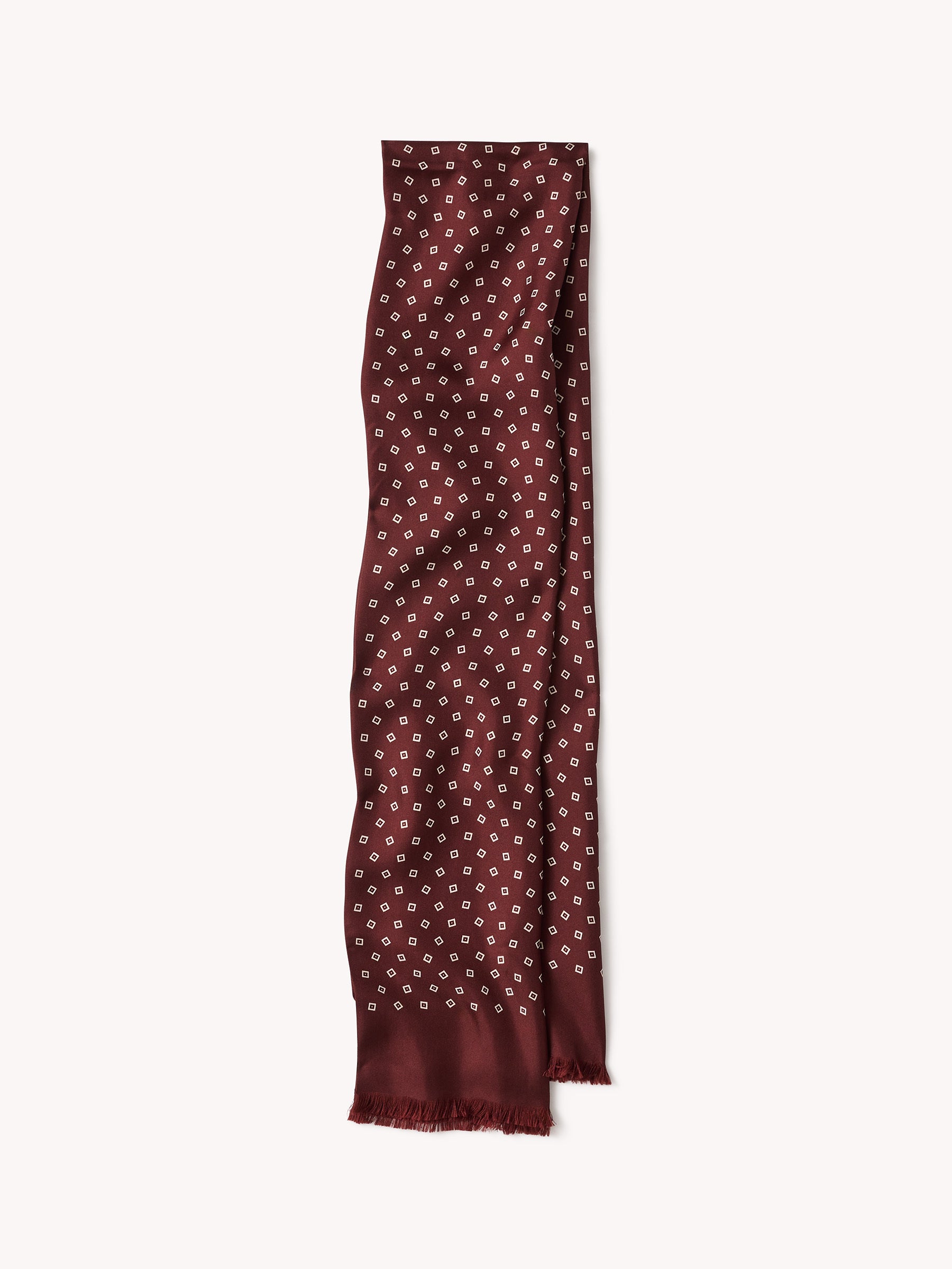Alternative view of Burgundy Diamond Dot Italian Silk Scarf