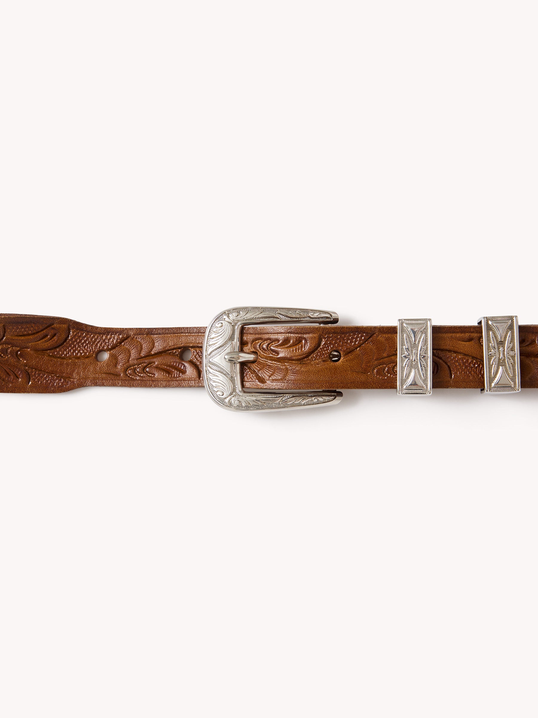 Alternative view of Tooled Brown El Dorado Western Dress Belt