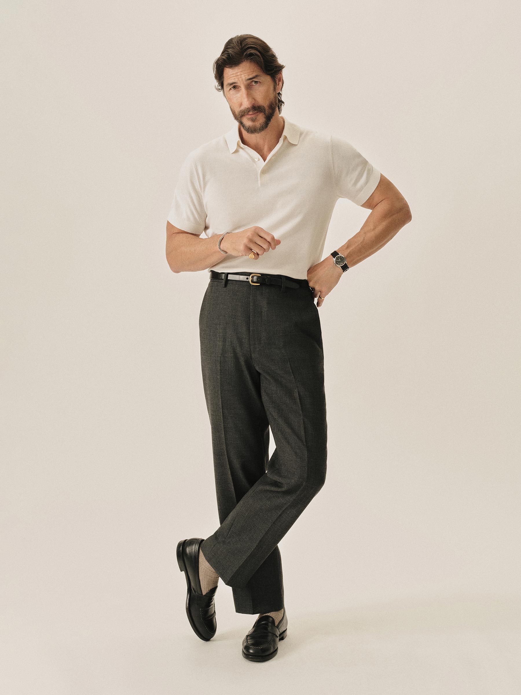 Alternative view of Charcoal Heather Angelino Wool Graduate Trouser