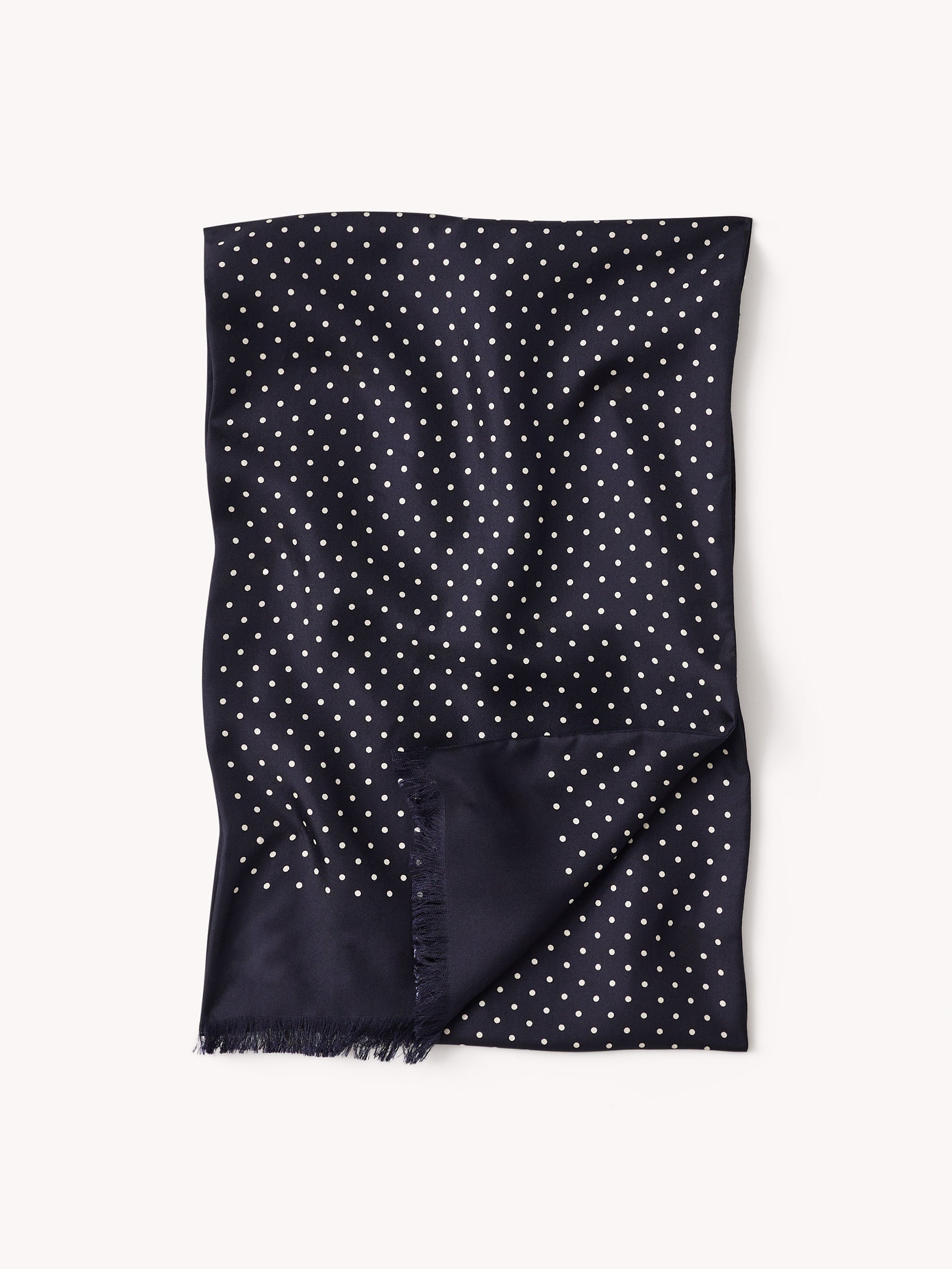 Navy Polka Dot Italian Silk Scarf