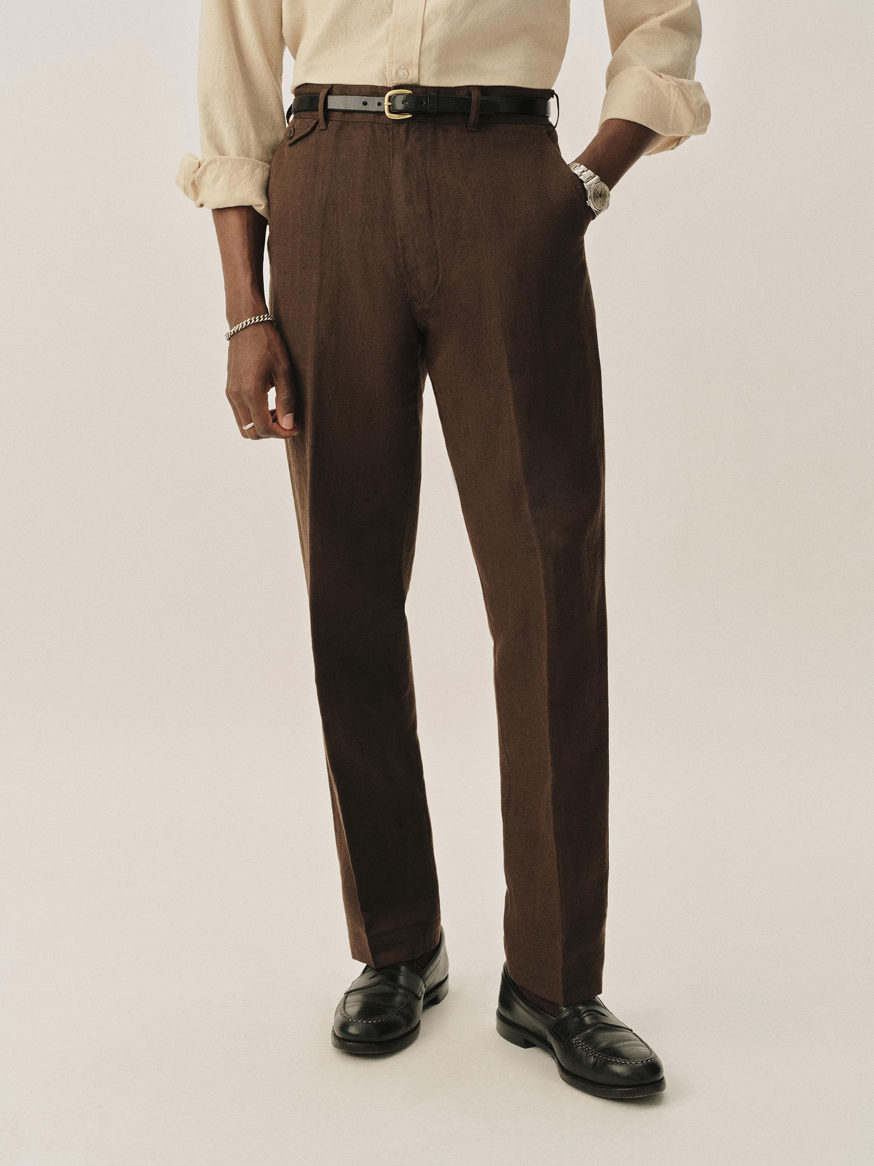Alternative view of Brown HBT Capitola Linen Carry On Ford Standard Pant