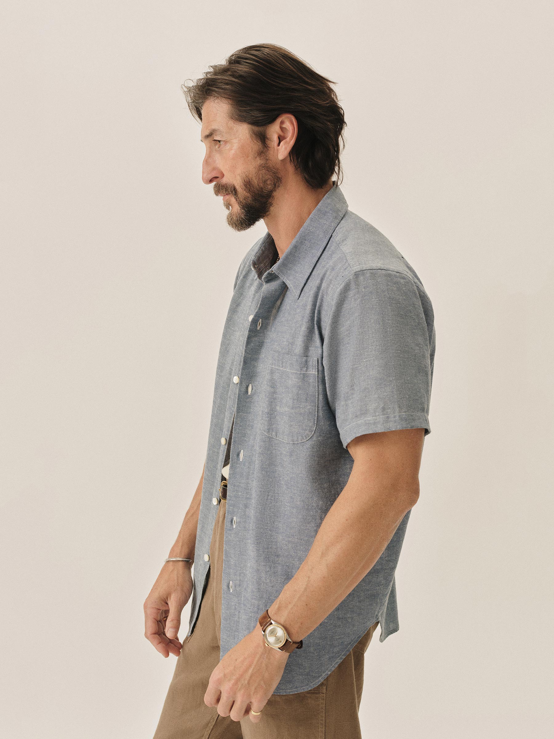 Alternative view of Worn Chambray Eoe Breeze Cotton Linen S/S Shirt