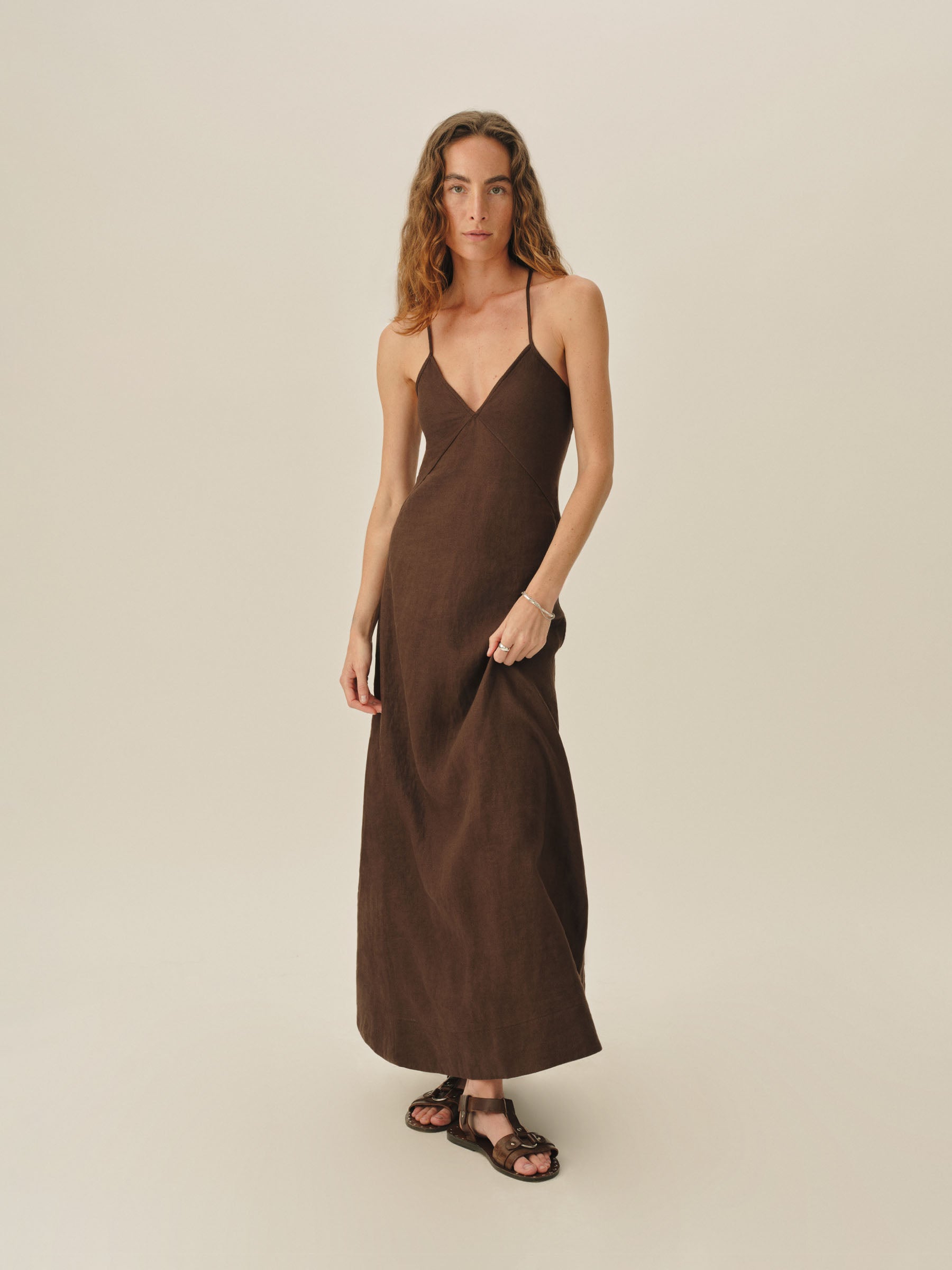 Clove Sea Breeze Linen Slip Dress