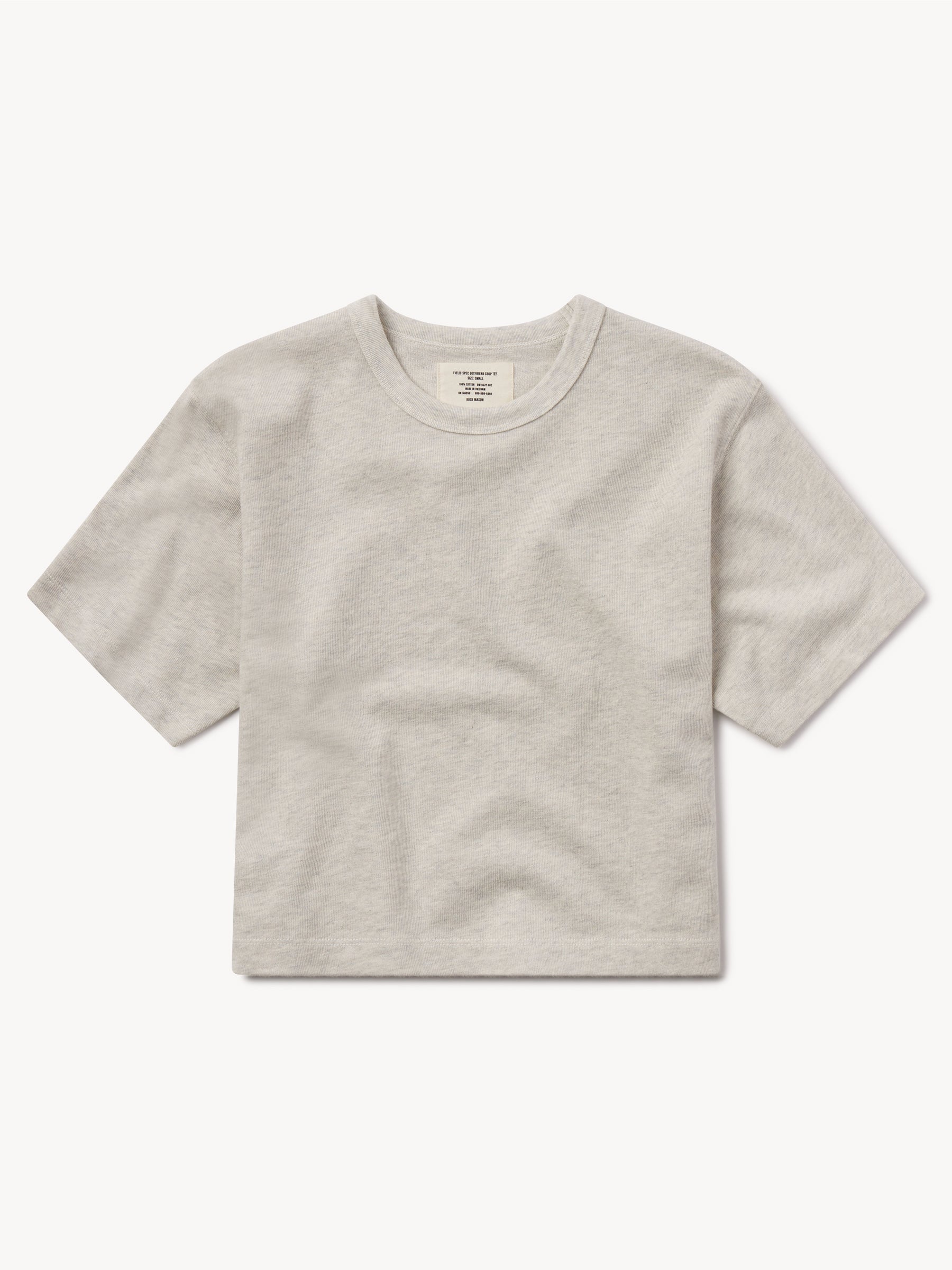 Heather Oat Field Spec Boyfriend Crop Tee