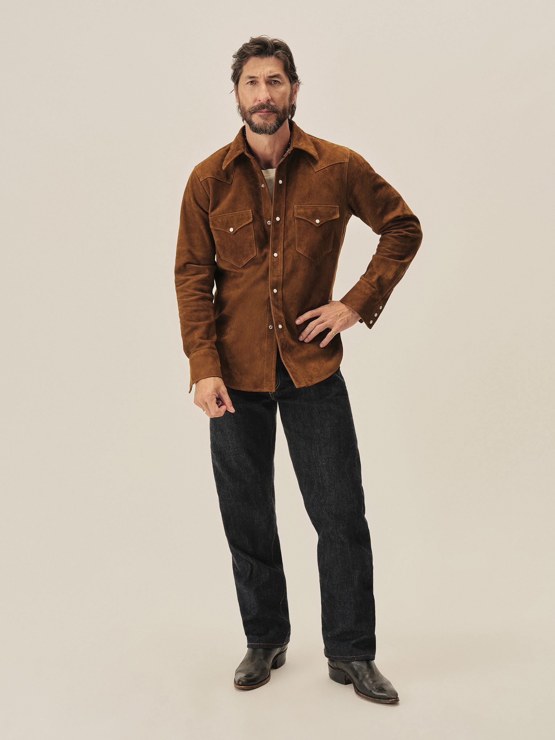 Alternative view of D018 Japanese Loomstate Selvedge Full Saddle Jean