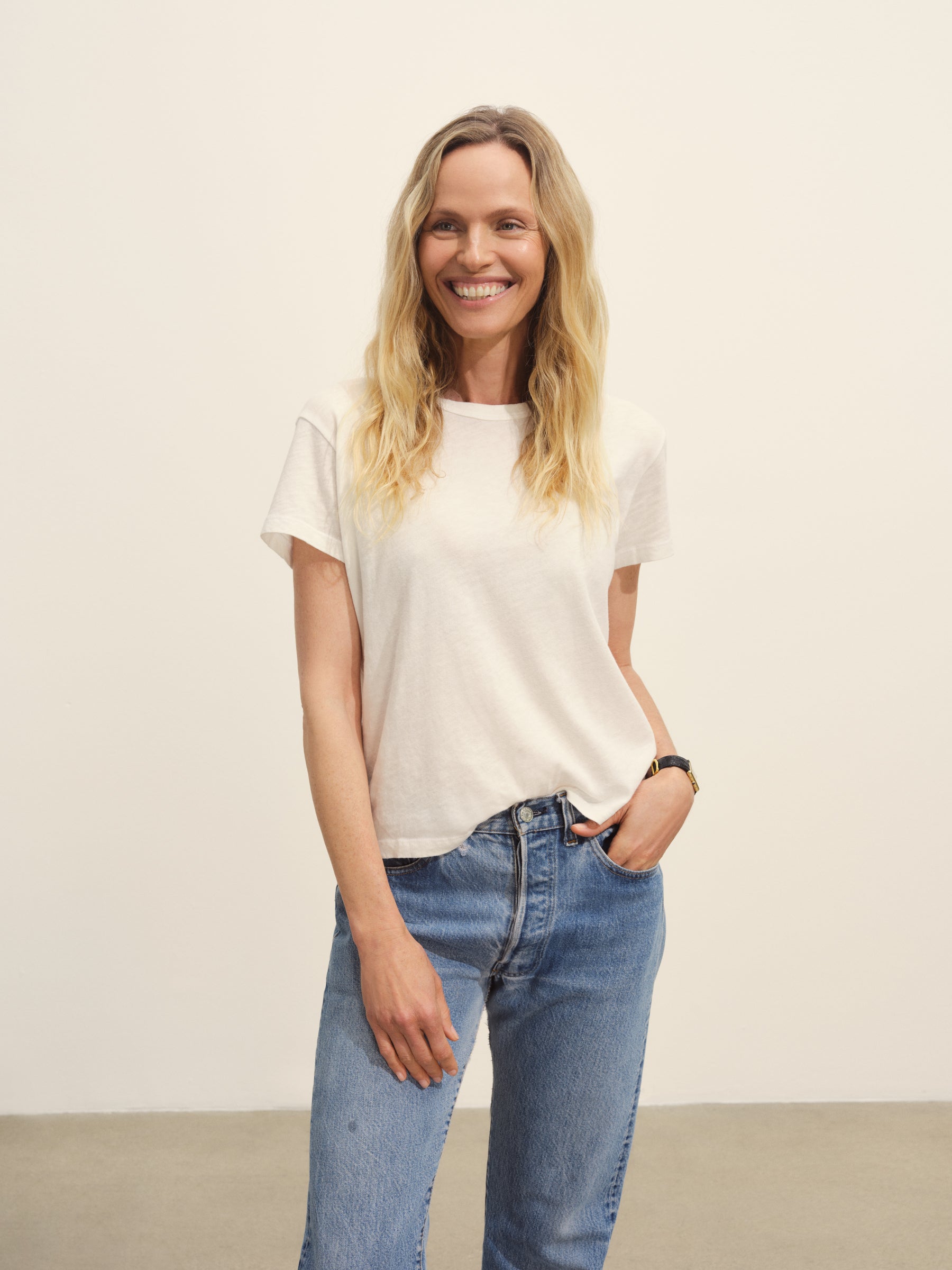 Alternative view of White Slub Easy Crew