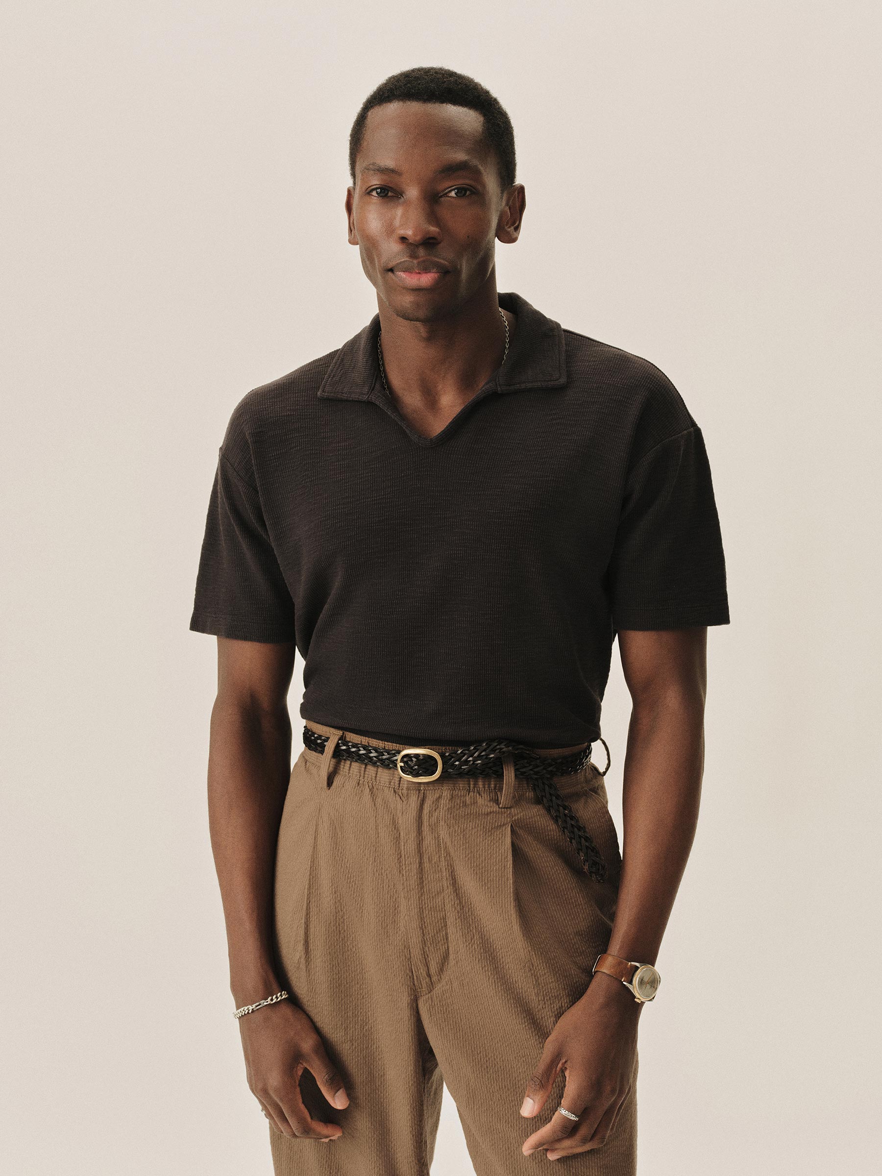 Alternative view of Black Airlight Johnny Collar S/S Polo