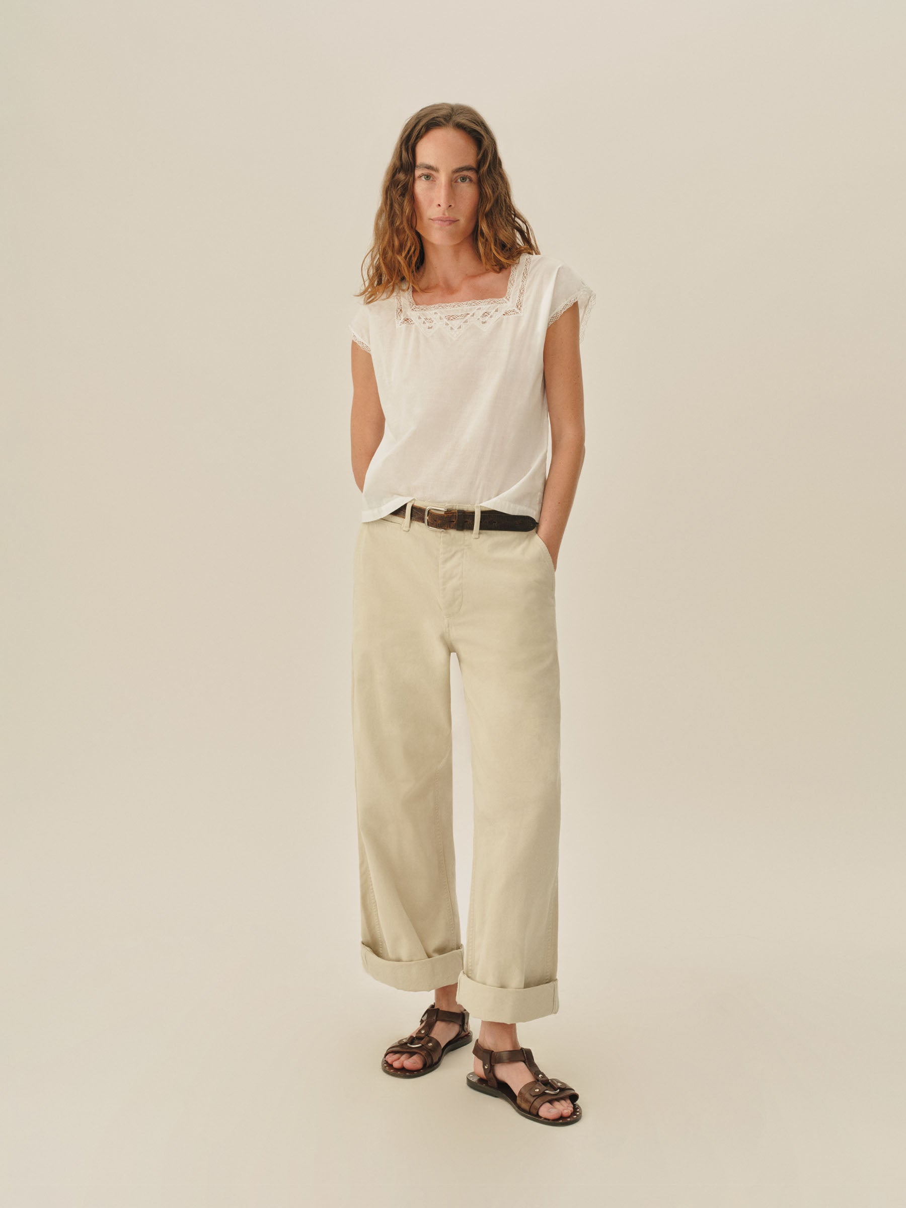 Alternative view of Natural Heirloom Poplin Tee