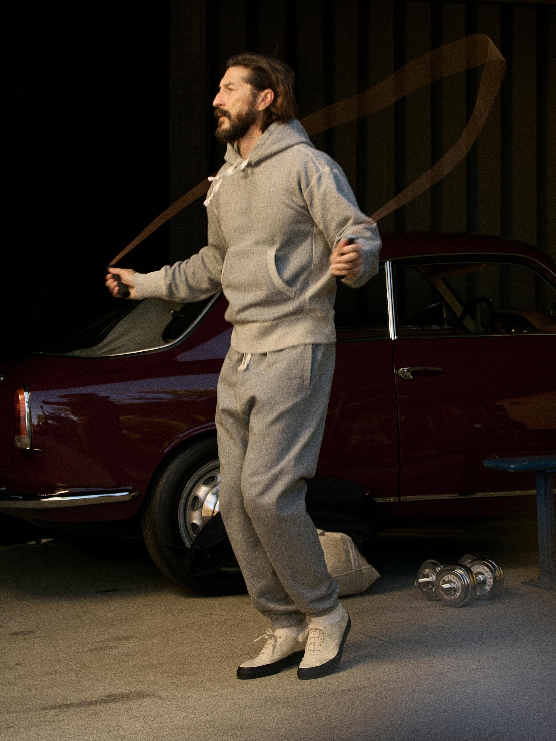 Alternative view of Two Tone Heather Grey Welterweight Sweatpant