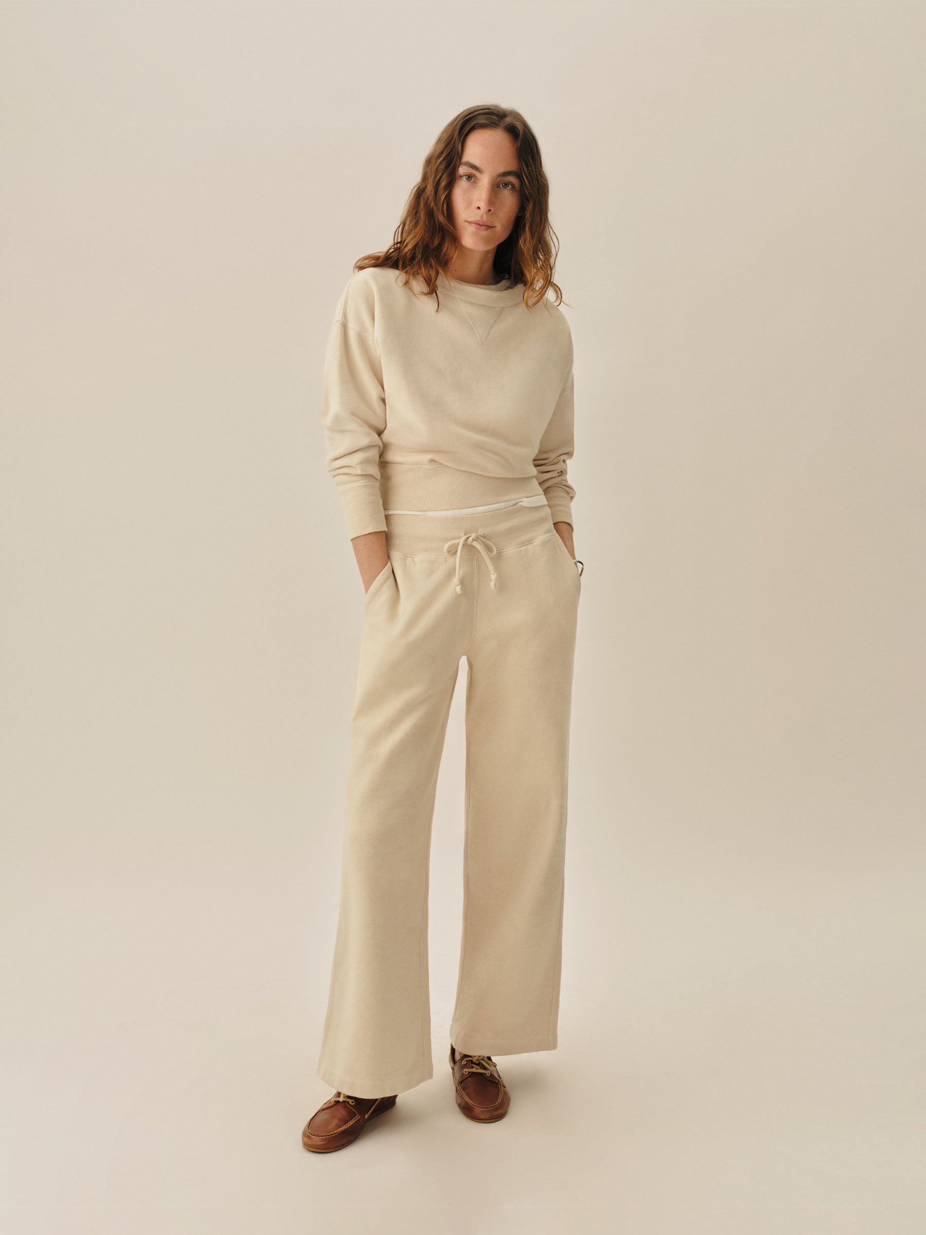Alternative view of Natural Venice Wash Vintage Interloop Wide Leg Sweatpant