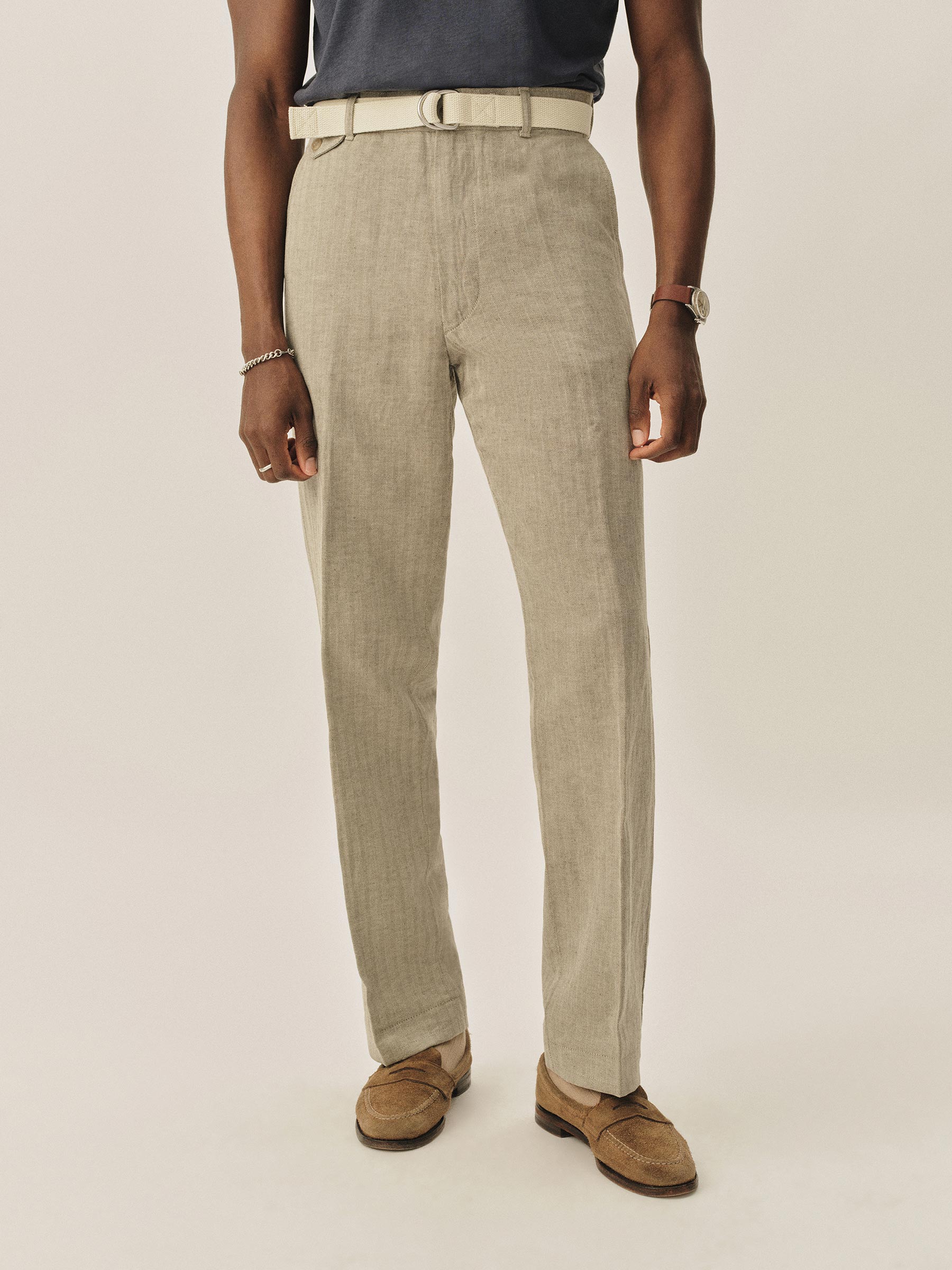 Alternative view of Natural / Grey HBT Capitola Linen Carry On Ford Standard Pant