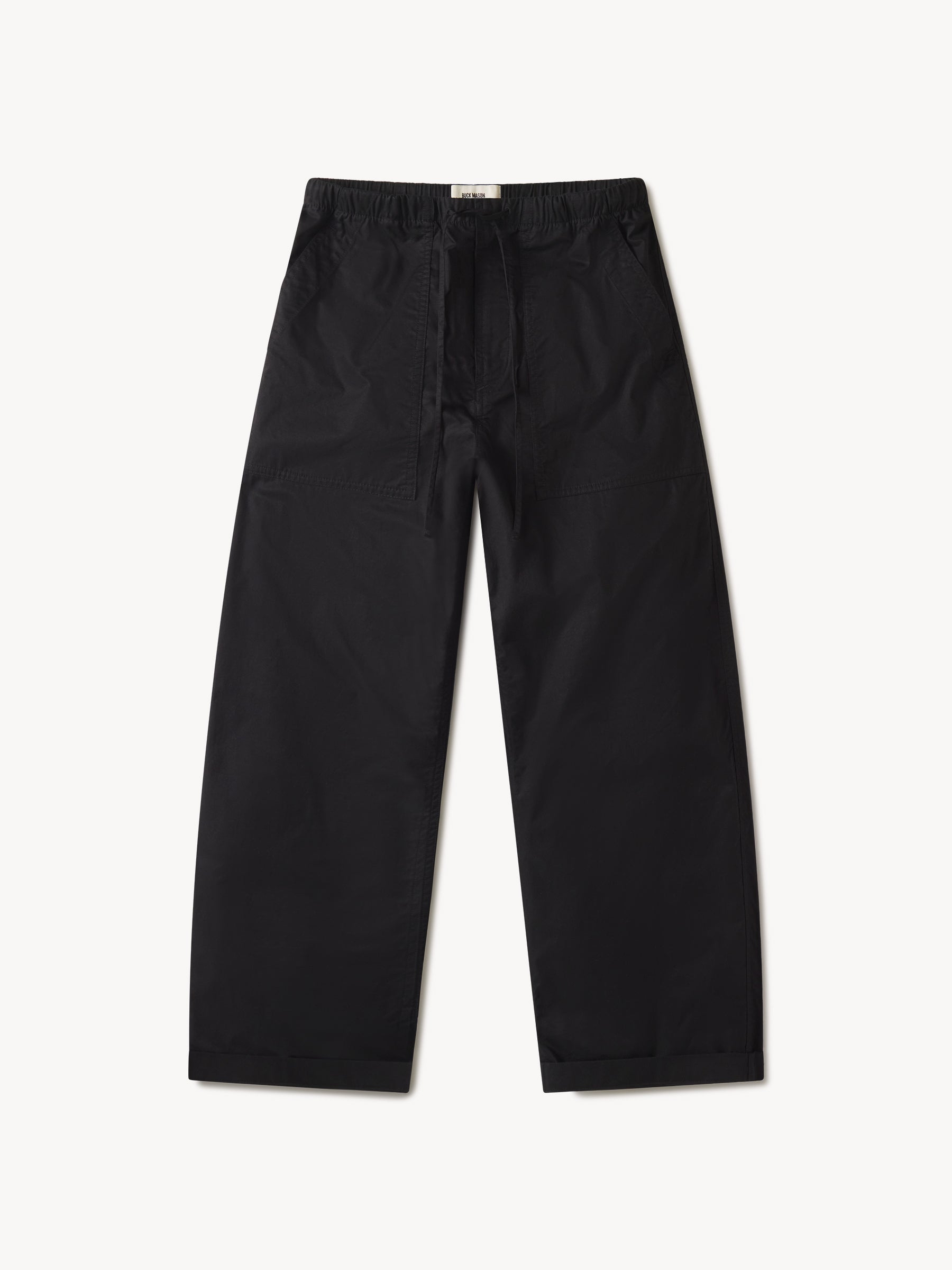 Black Parachute Poplin Pull On Pant
