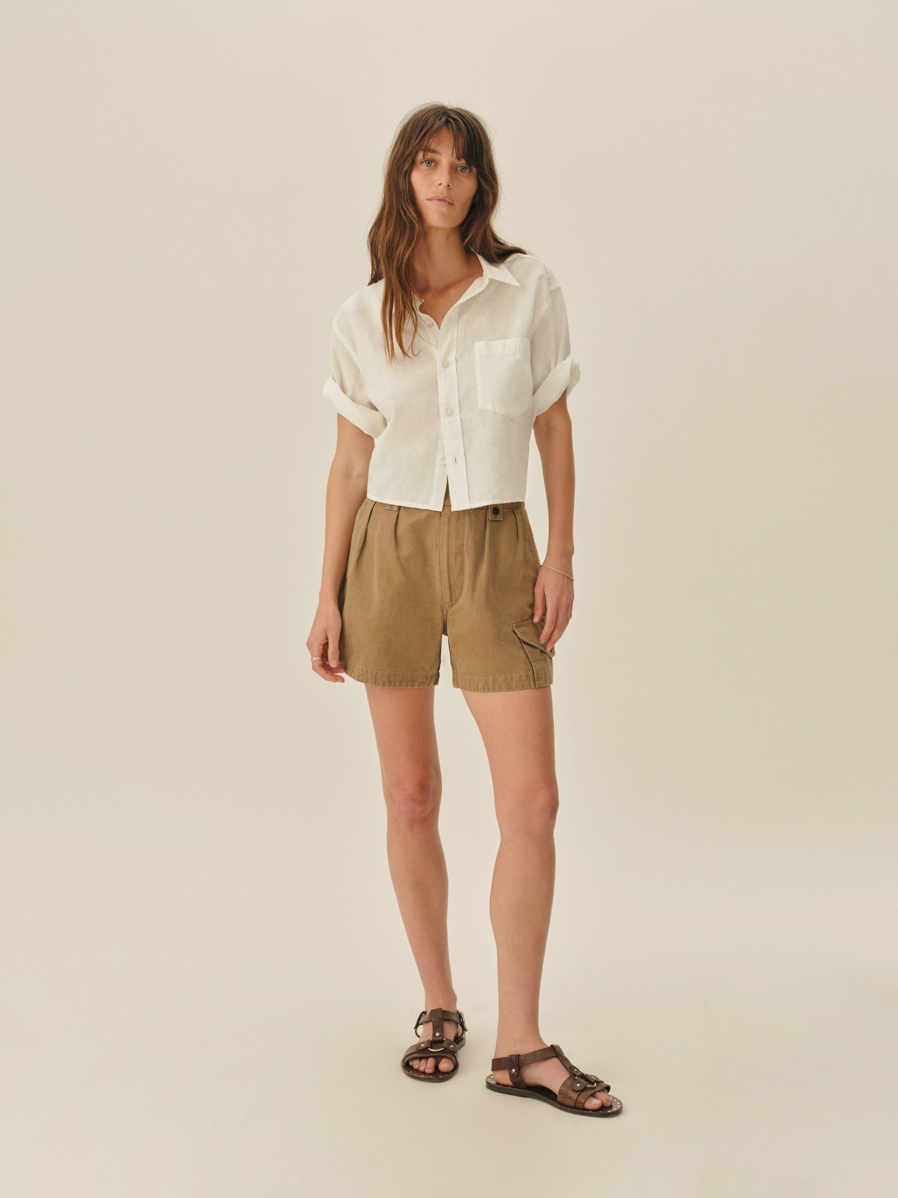 Alternative view of Washed Olive Scout Short