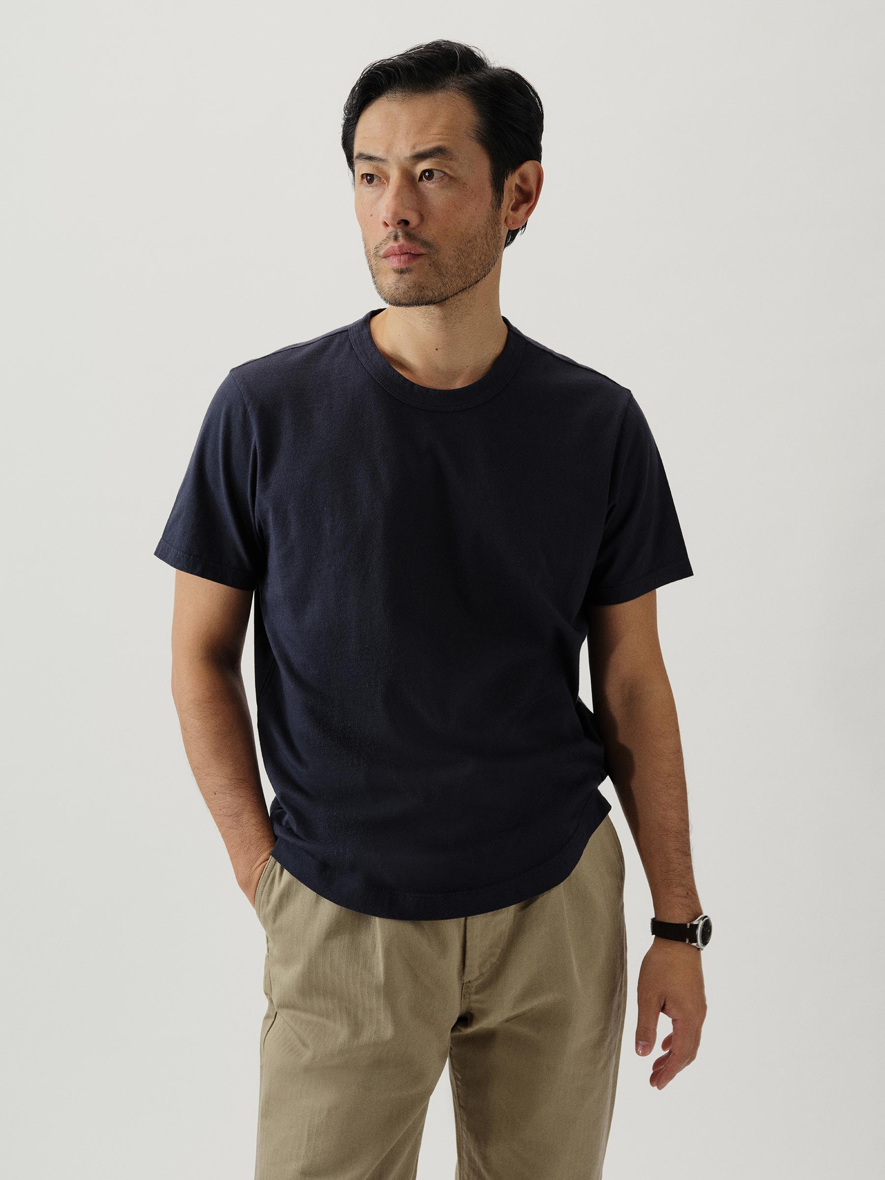 Alternative view of Dress Navy Pima Curved Hem Tee