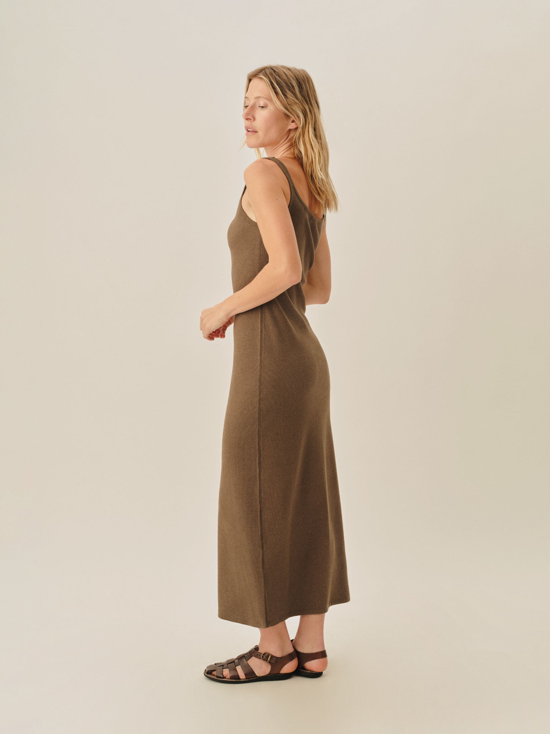 Alternative view of Heather Moss Surplus Rib Scoop Neck Tank Dress