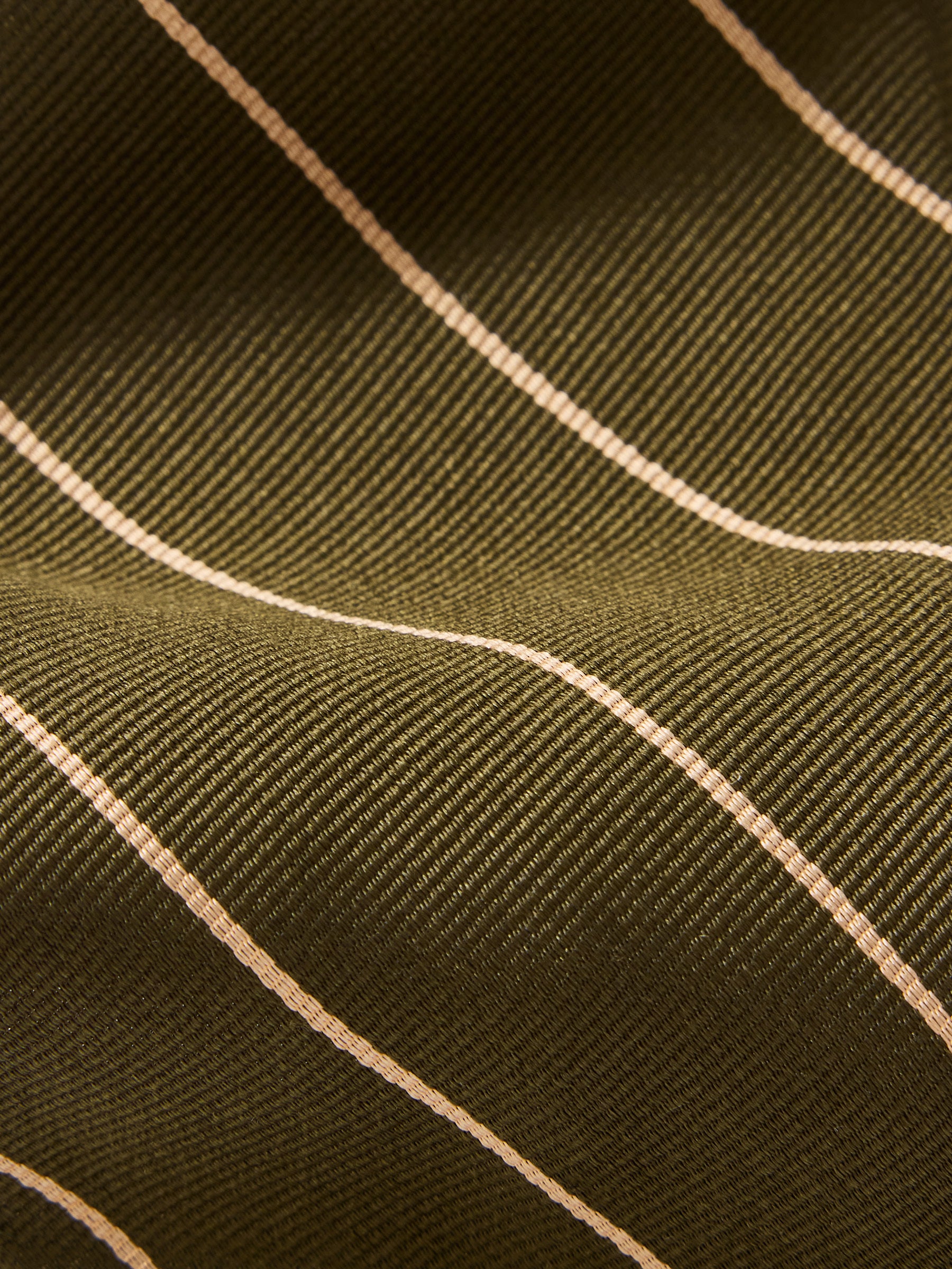 Alternative view of Olive Pencil Stripe Italian Silk Woven Tie