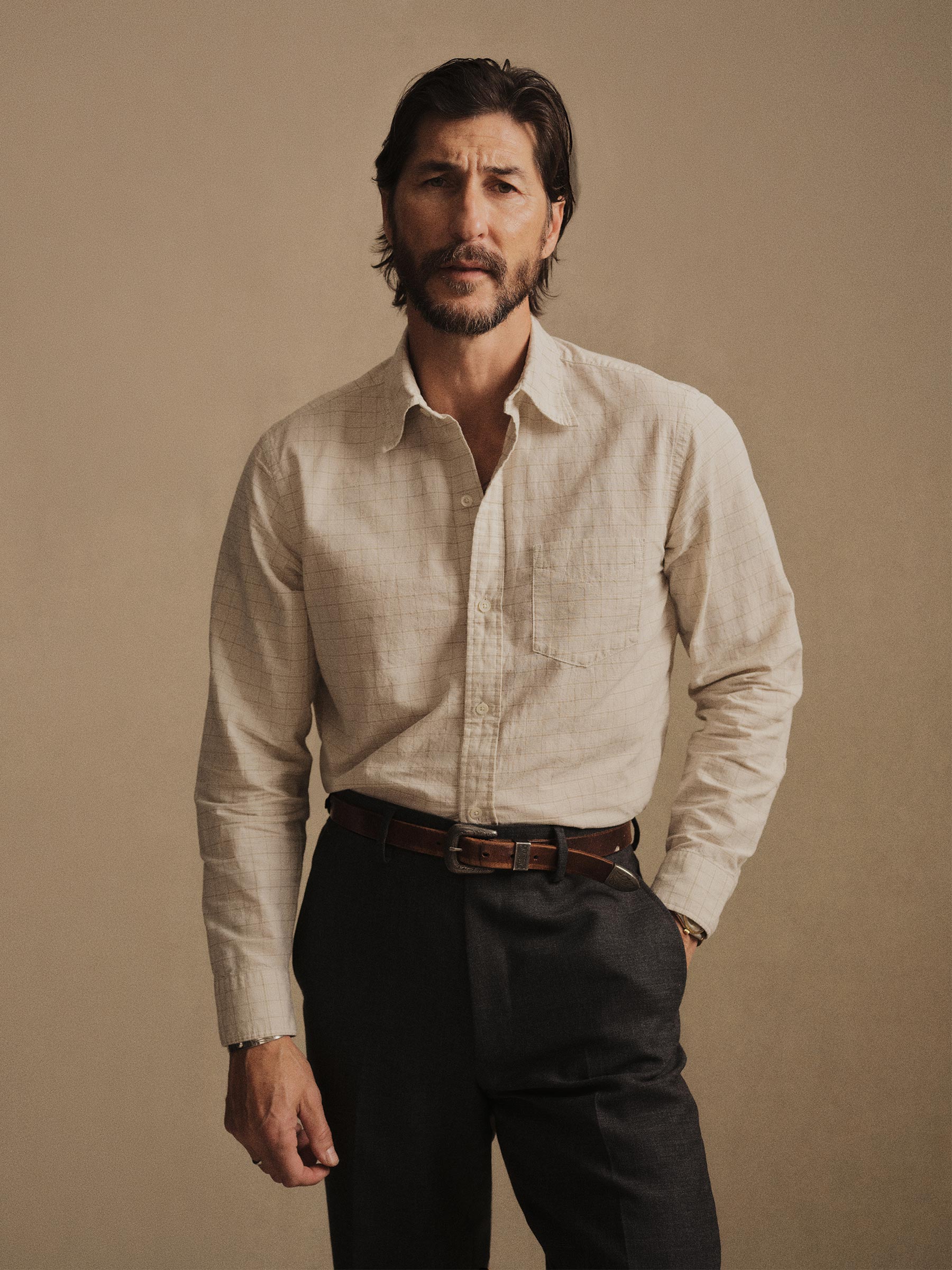 Alternative view of Windowpane Plaid Wornwell One Pocket Shirt