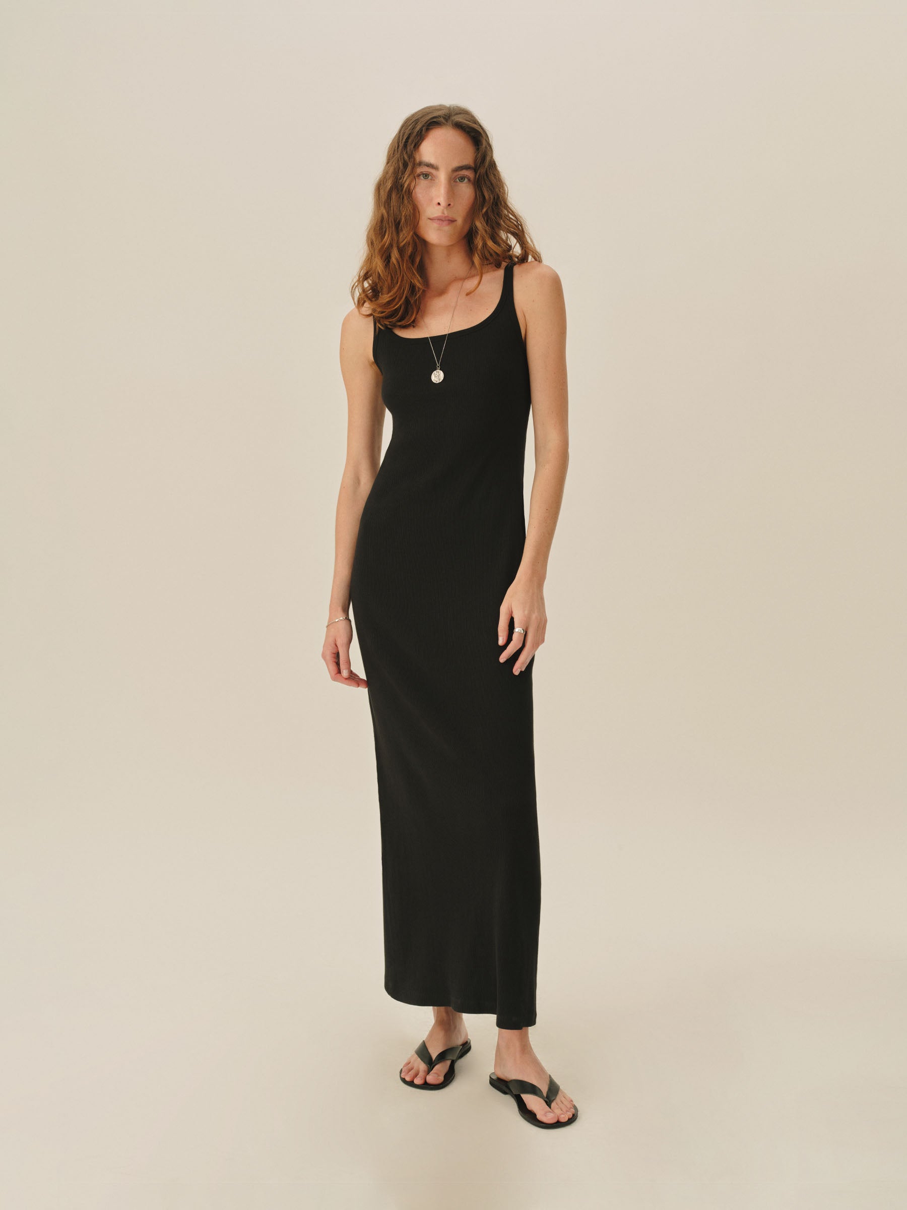 Alternative view of Black Surplus Rib Scoop Tank Dress