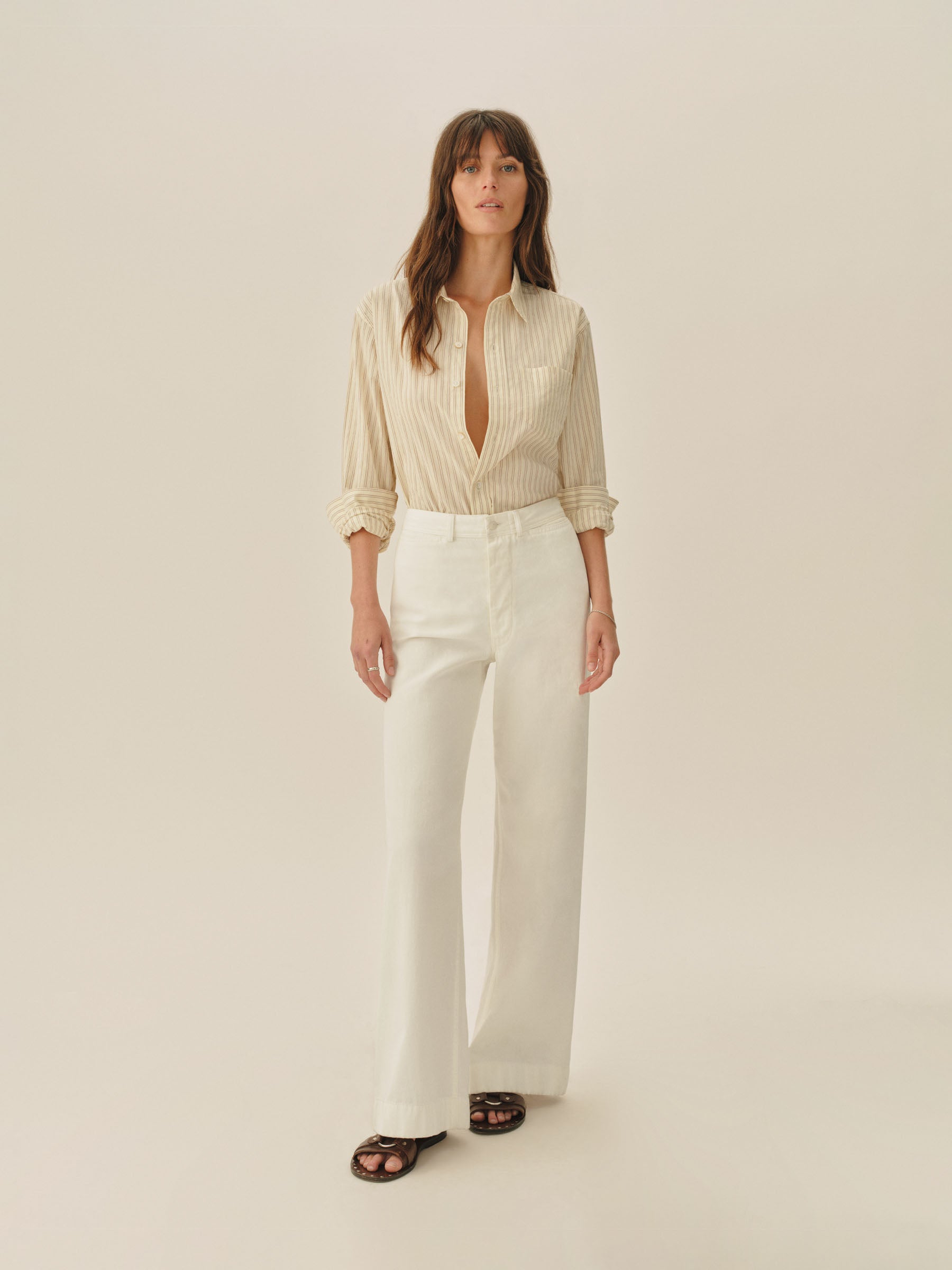 Faded Yellow Winona Stripe Mainstay Cotton Shirt