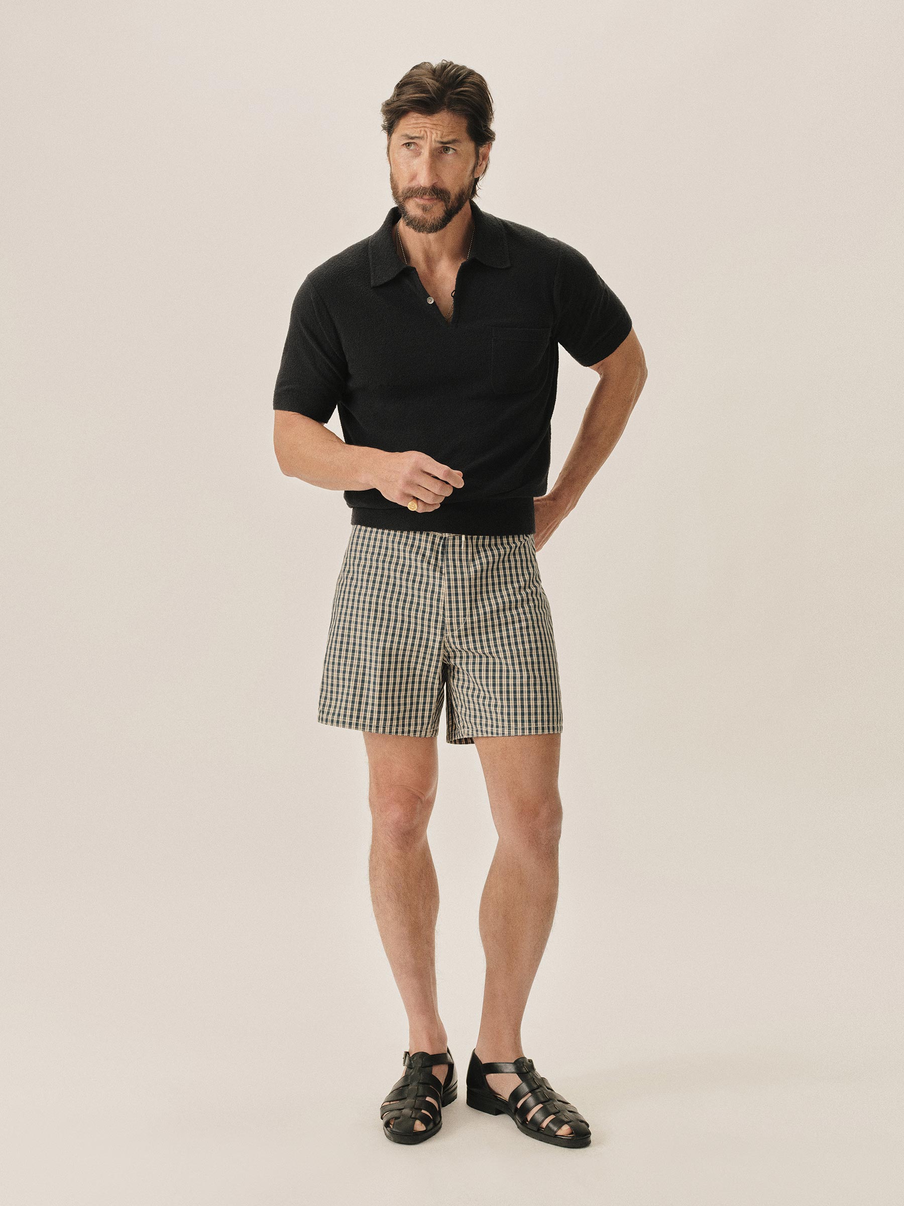Alternative view of Dry Navy Cotton Loop Terry Polo
