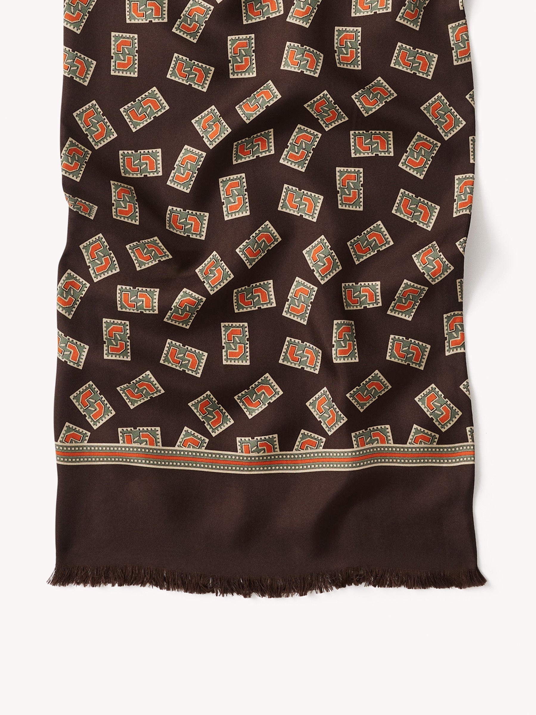 Alternative view of Erik's Stamp Italian Silk Scarf