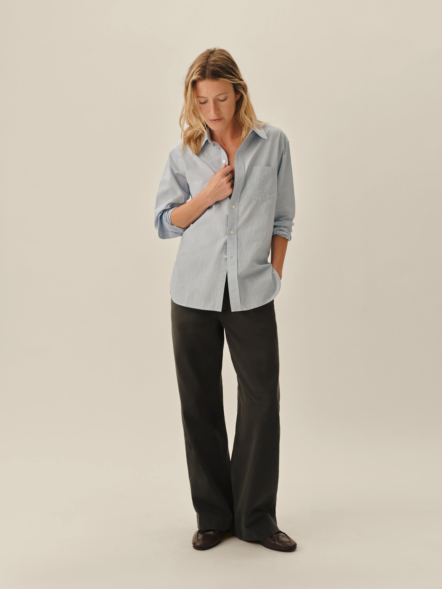 Alternative view of French Blue Eoe Mainstay Cotton Shirt