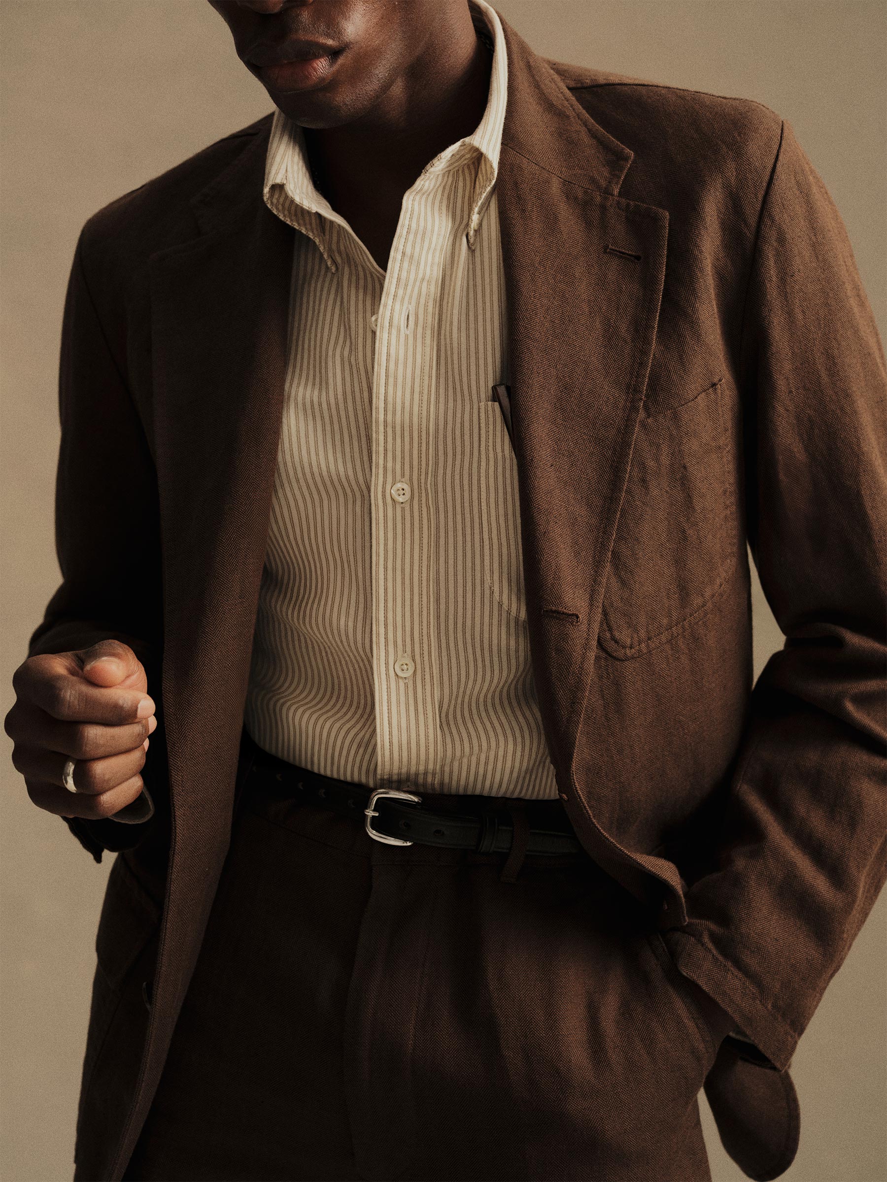 Alternative view of Brown HBT Capitola Linen Carry On Jacket