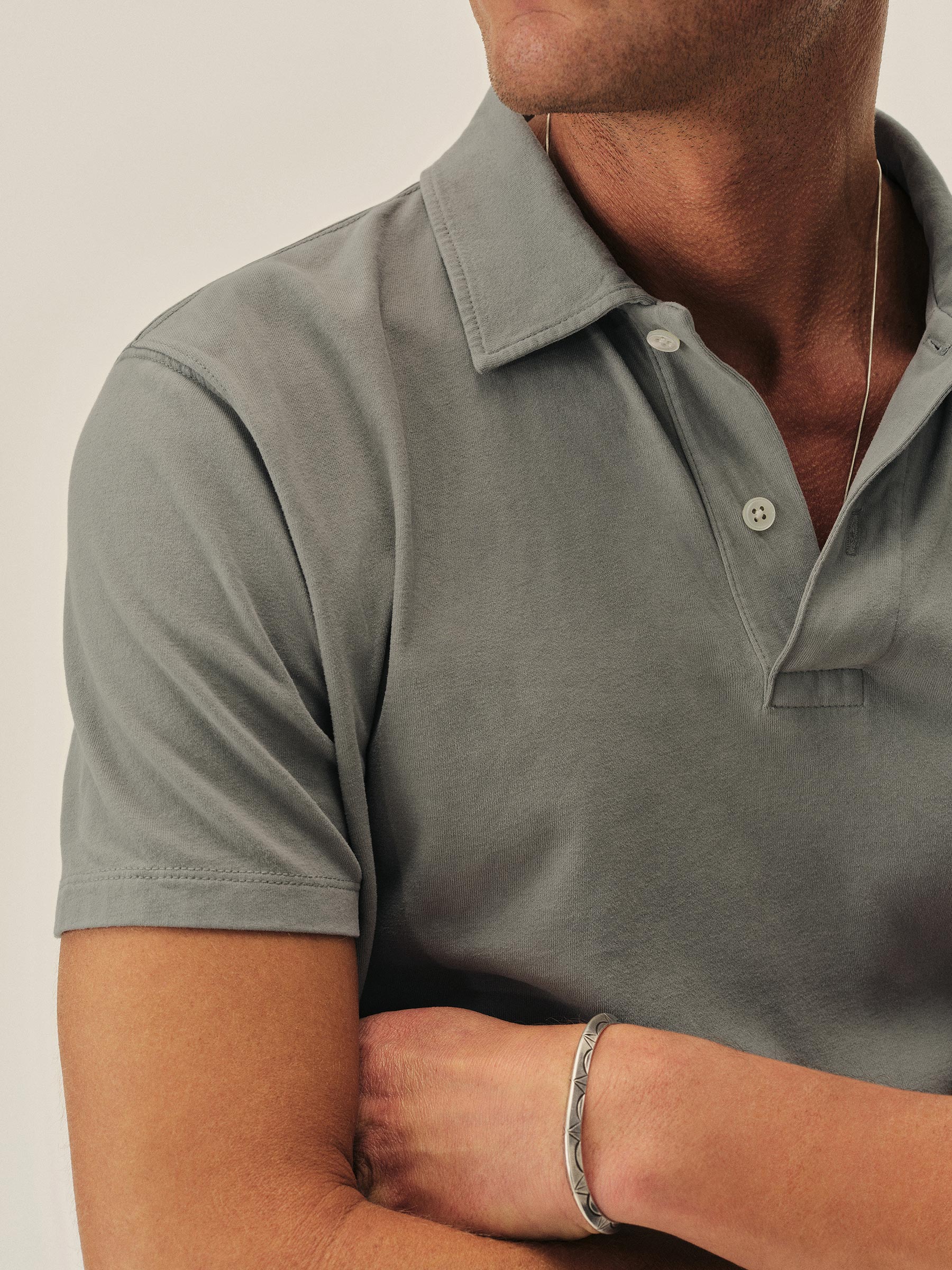 Alternative view of Sharkskin Venice Wash Sueded Cotton Polo