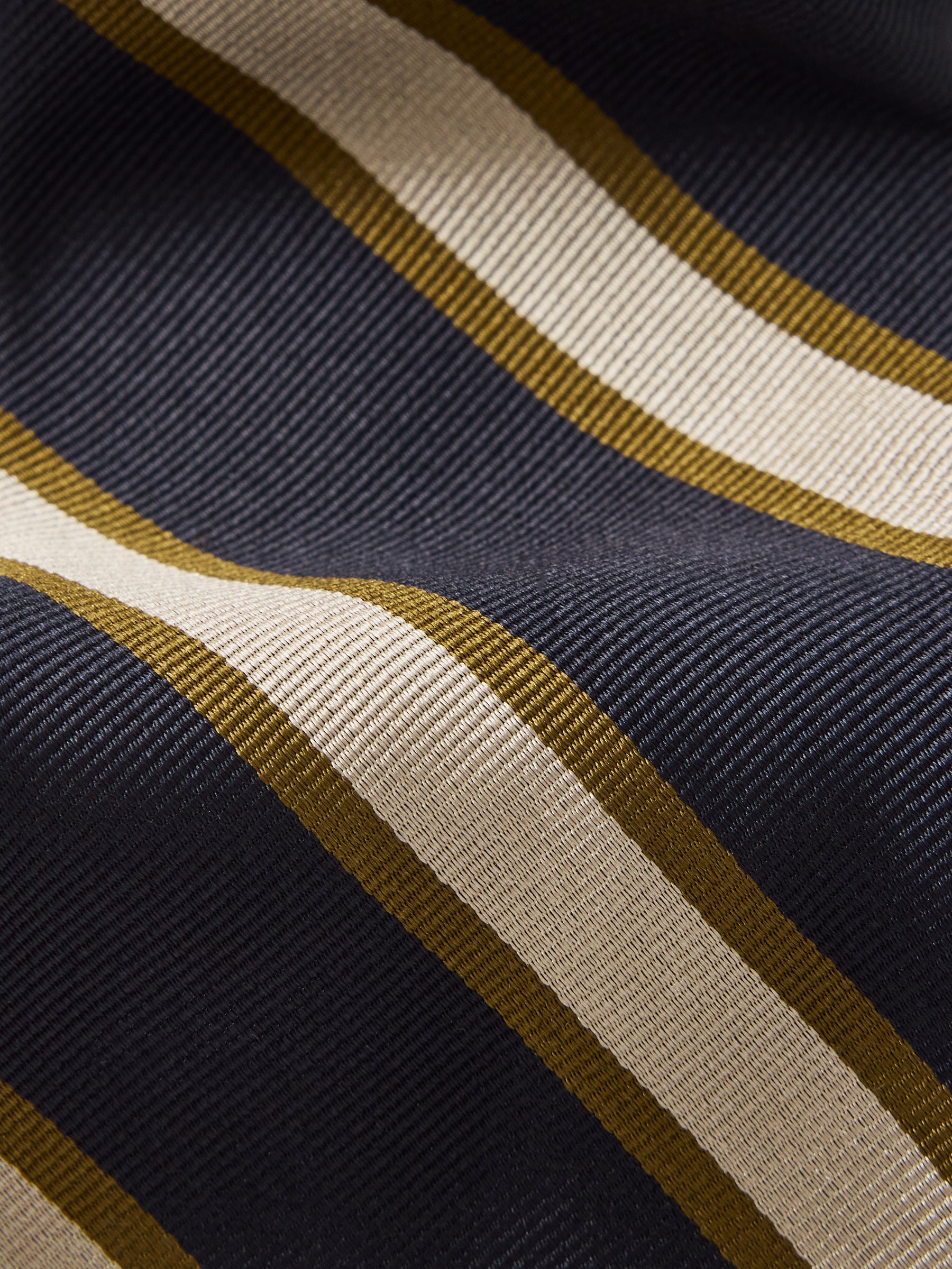 Alternative view of Navy Framed Bar Stripe Italian Silk Woven Tie