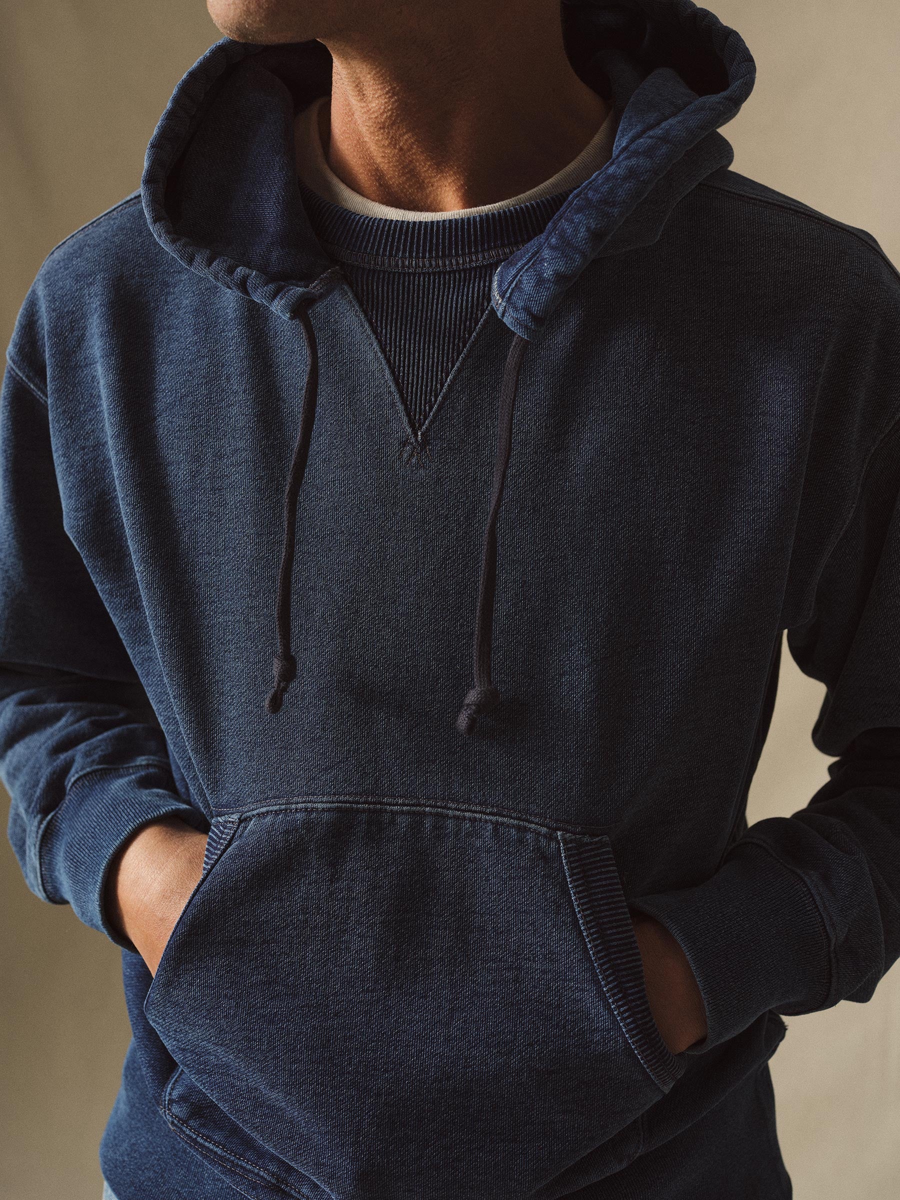 Alternative view of D037 Double Indigo Loopback Afterhood Sweatshirt
