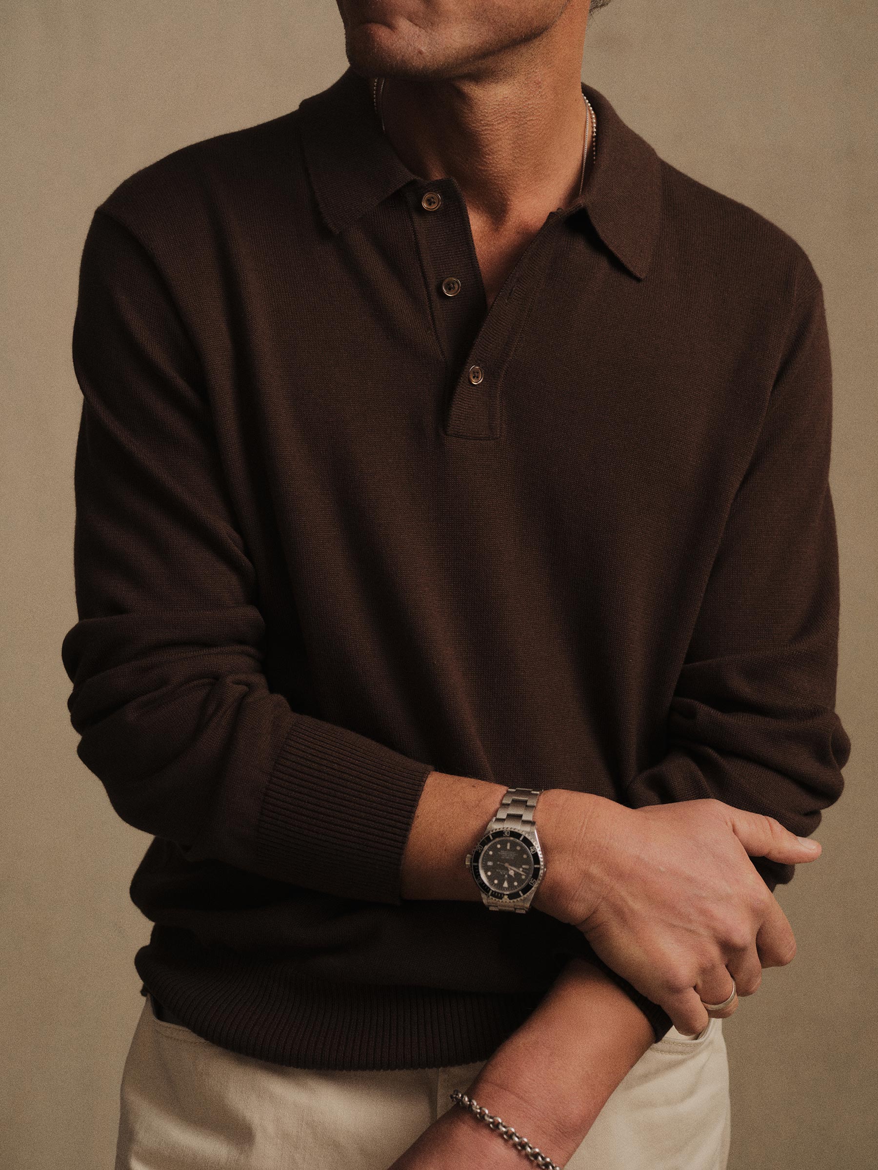 Alternative view of Umber Como Cashmere L/S Polo