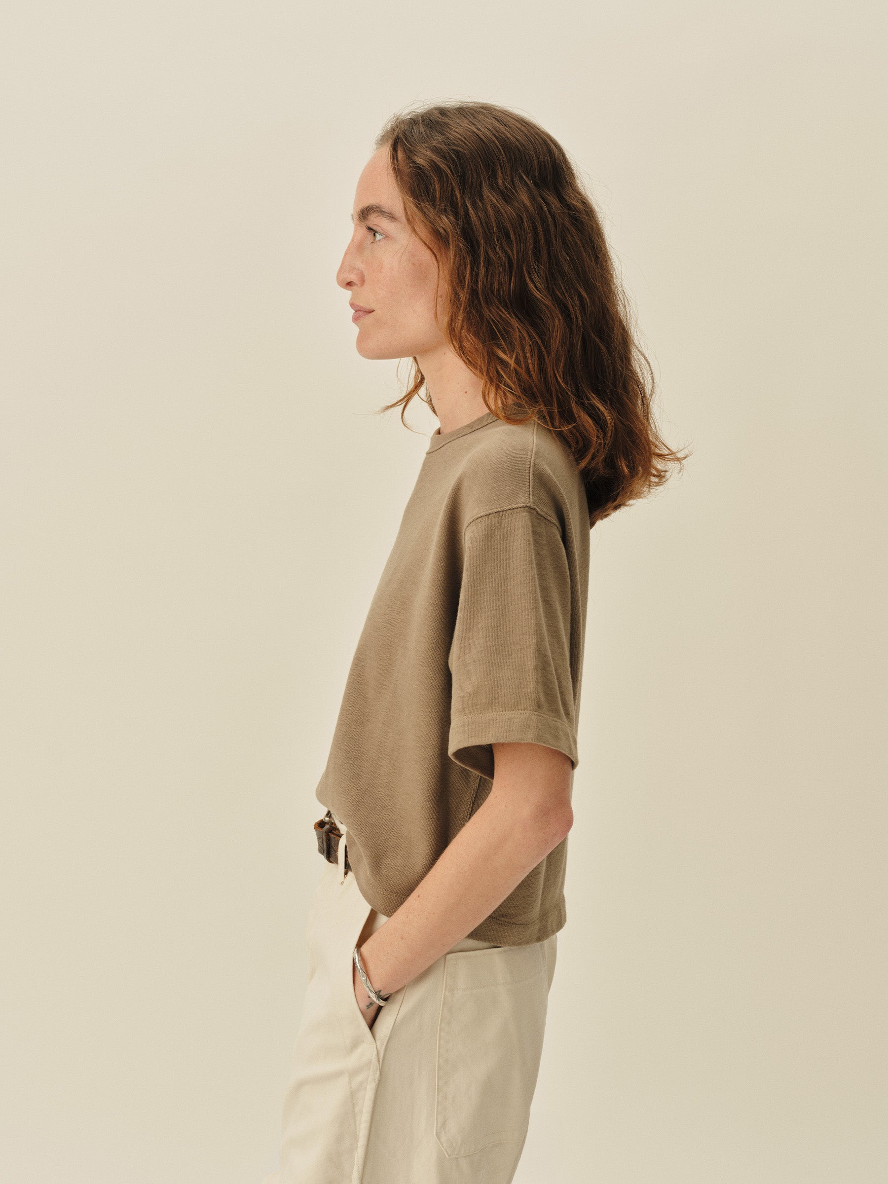Willow Green Field Spec Boyfriend Crop Tee