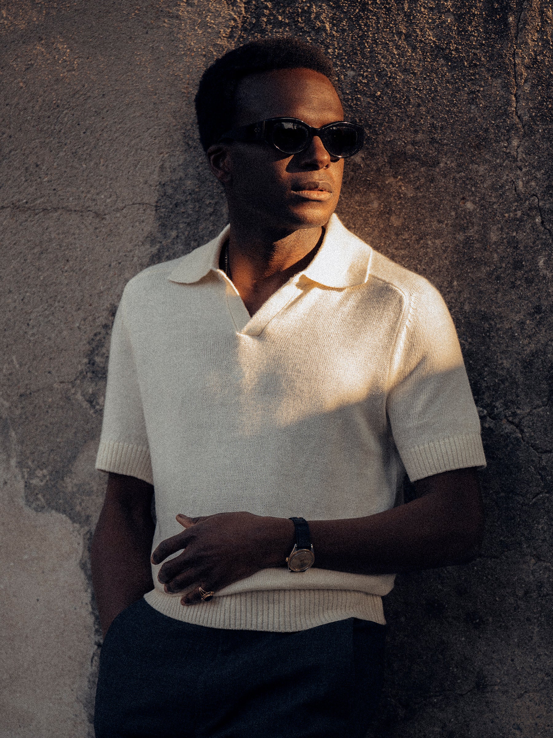 Alternative view of Natural Biella Linen Wool Polo