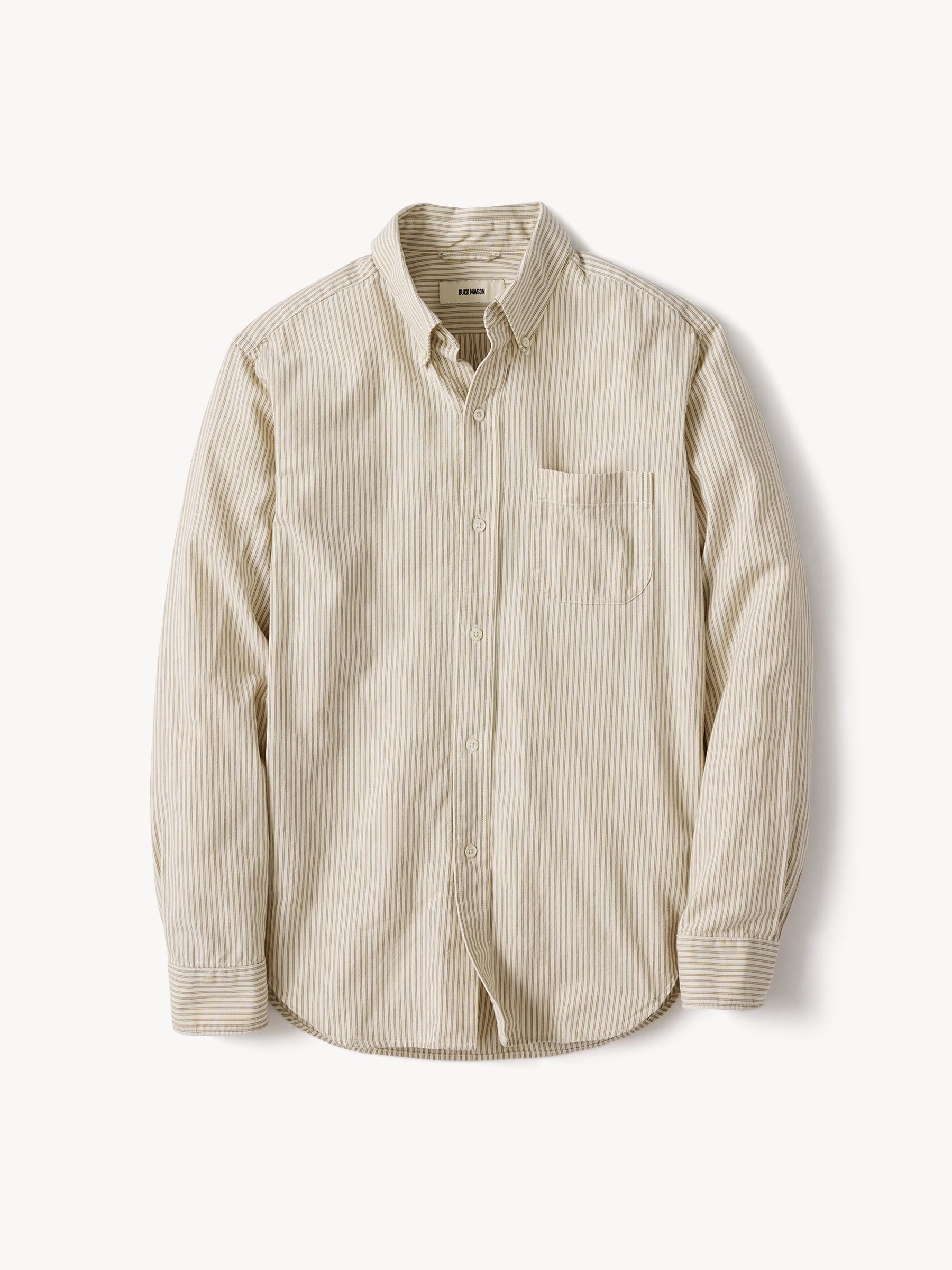 Olive / Natural Chain Stripe California Oxford BD Shirt