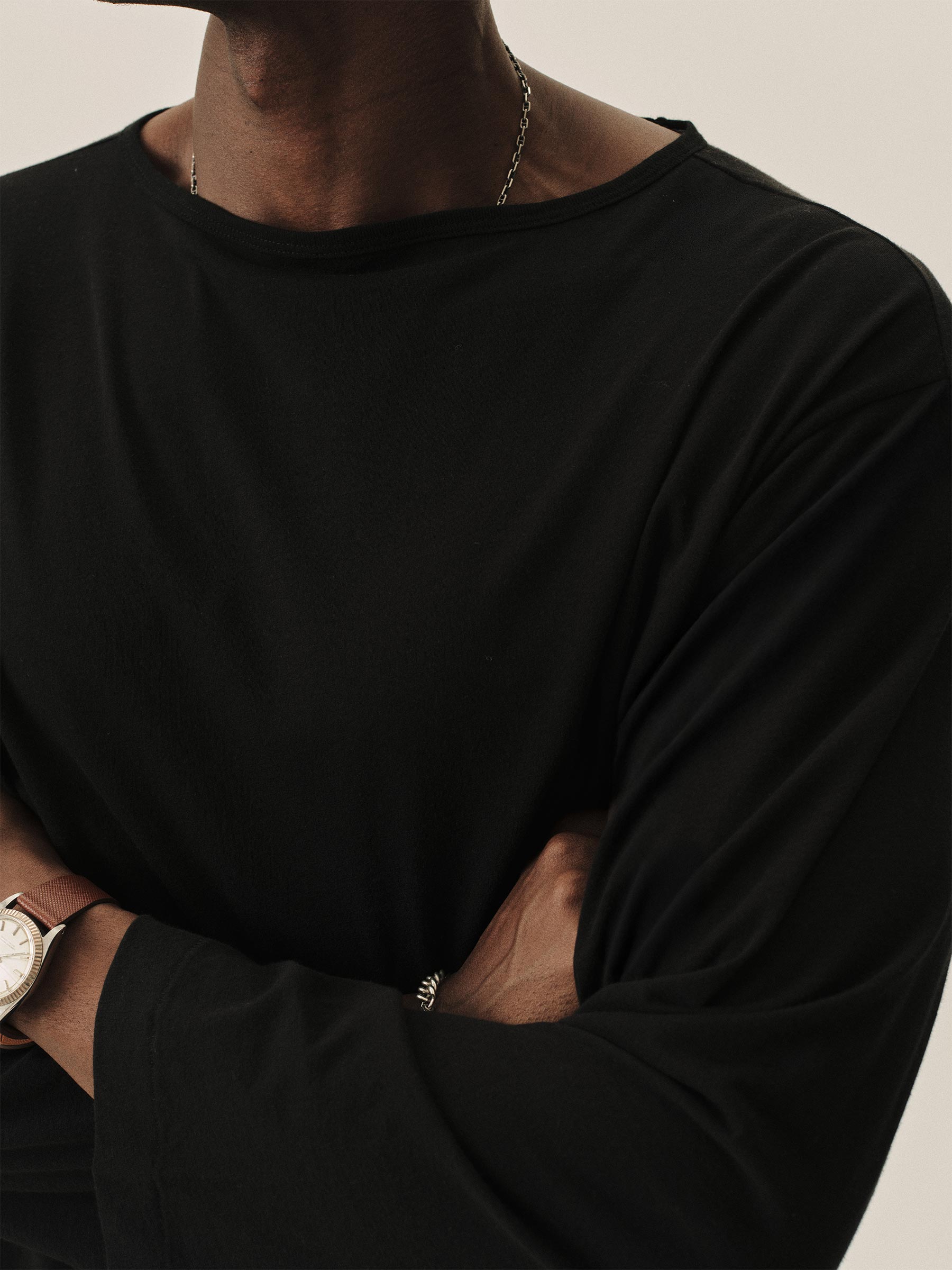 Alternative view of Black Japanese Cool Cashmere L/S Mariner Tee