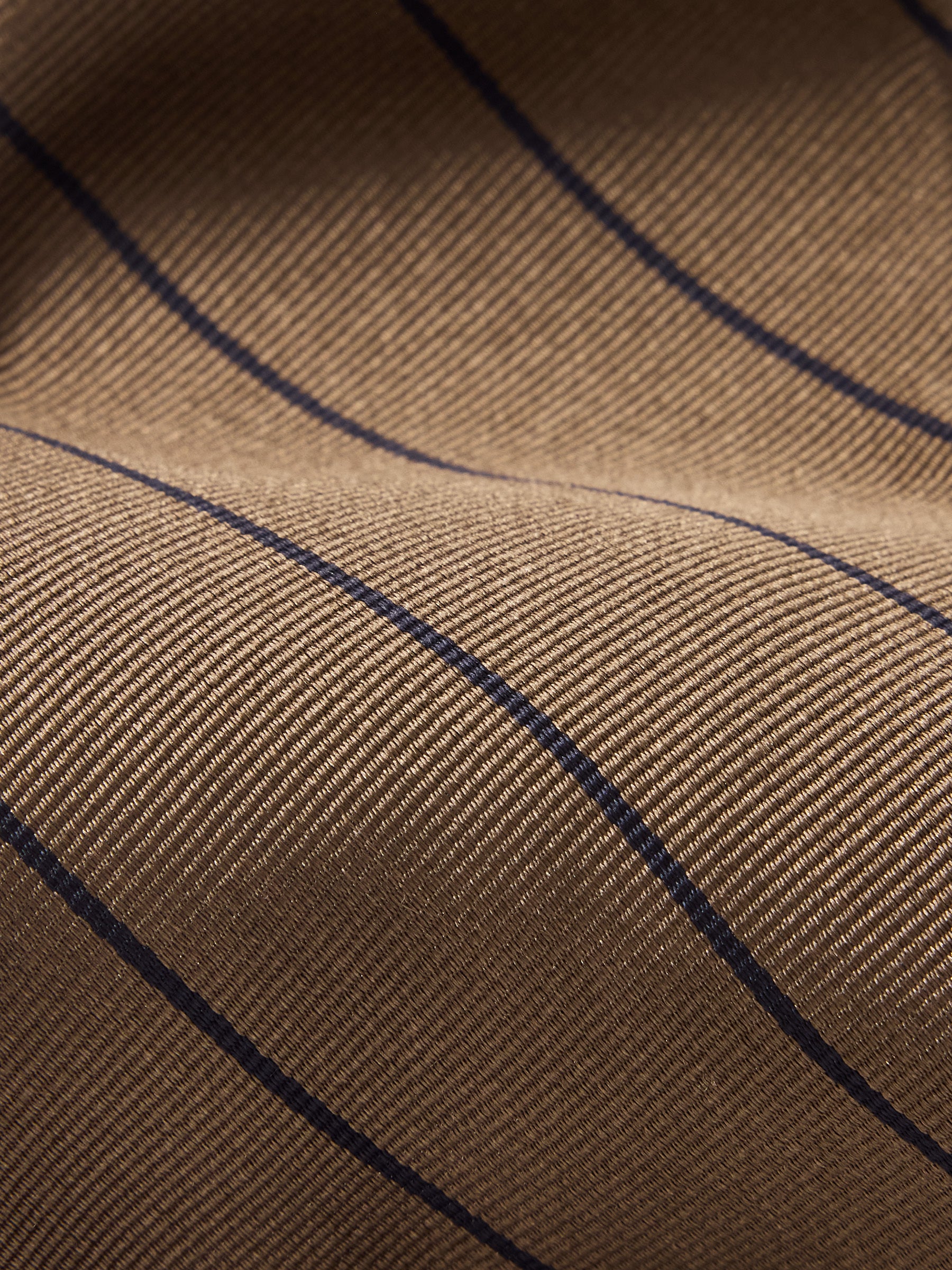 Alternative view of Brown Pencil Stripe Italian Silk Woven Tie