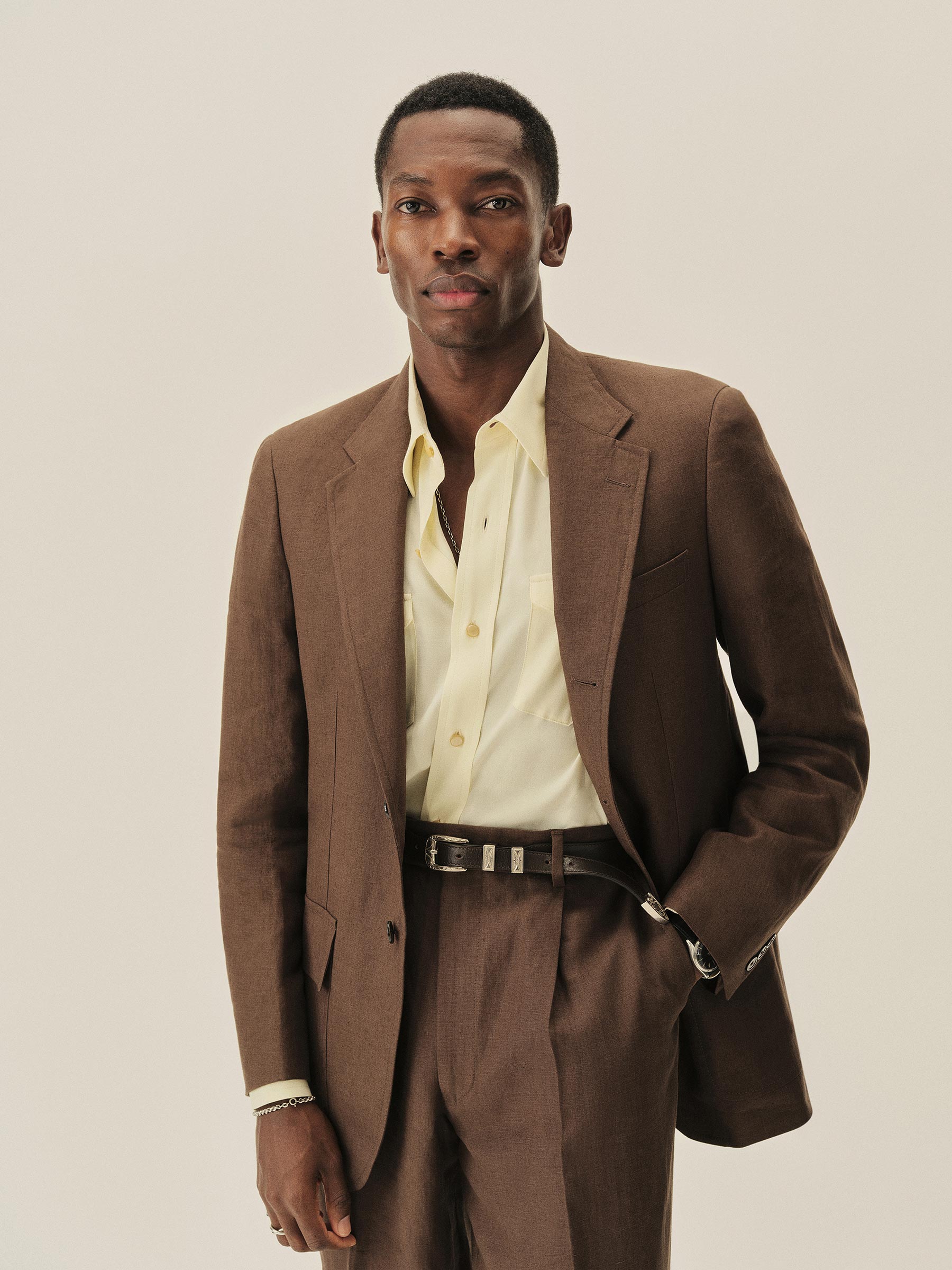 Chocolate Irish Linen Hollywood Jacket