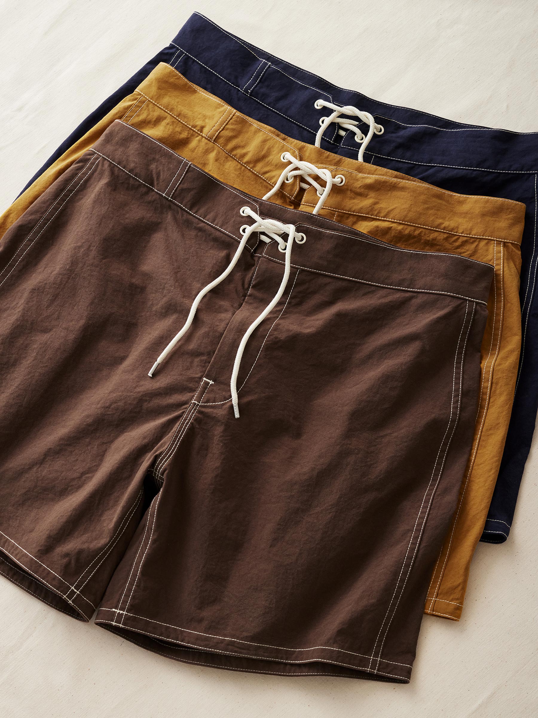 Alternative view of Brown 5.5" Japanese Oxford Board Short