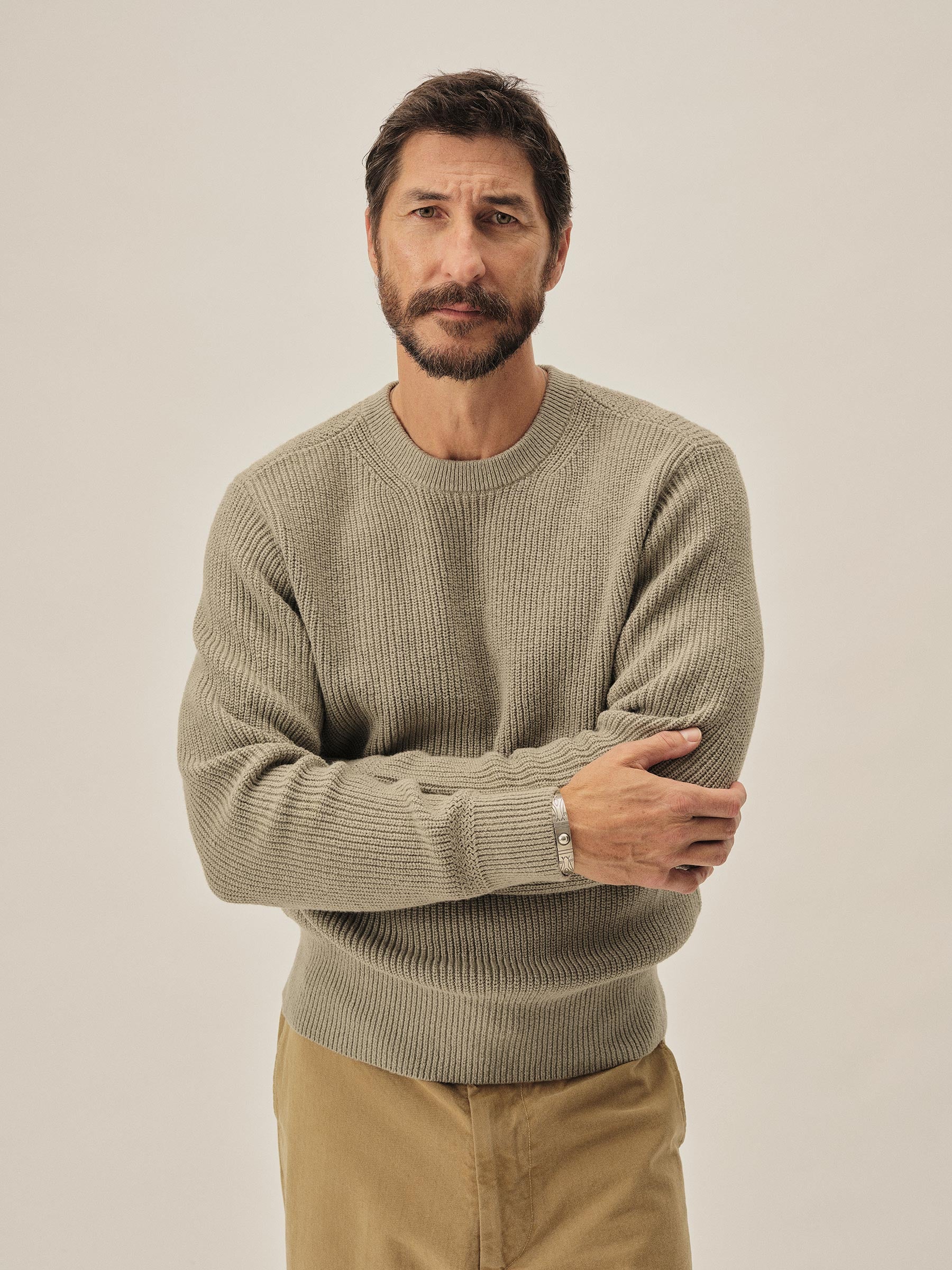 Alternative view of Dusty Sage Seafarer Cotton Rib Crew