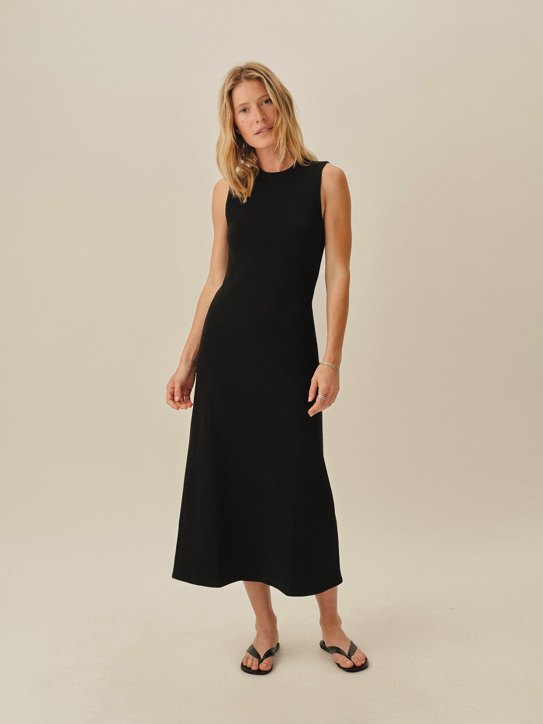 Black Field Spec Flare Dress