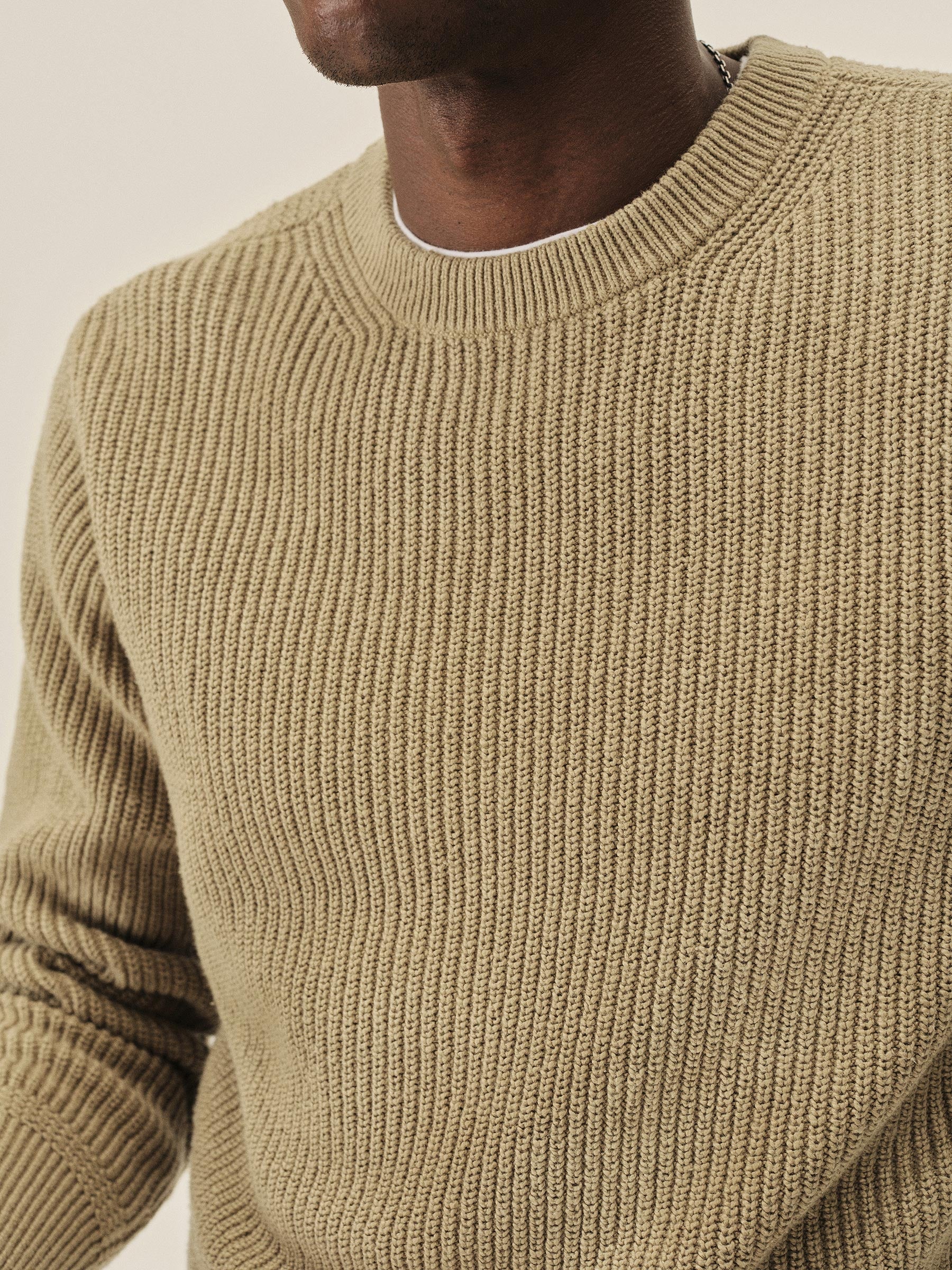 Alternative view of Dried Lemongrass Seafarer Cotton Rib Crew