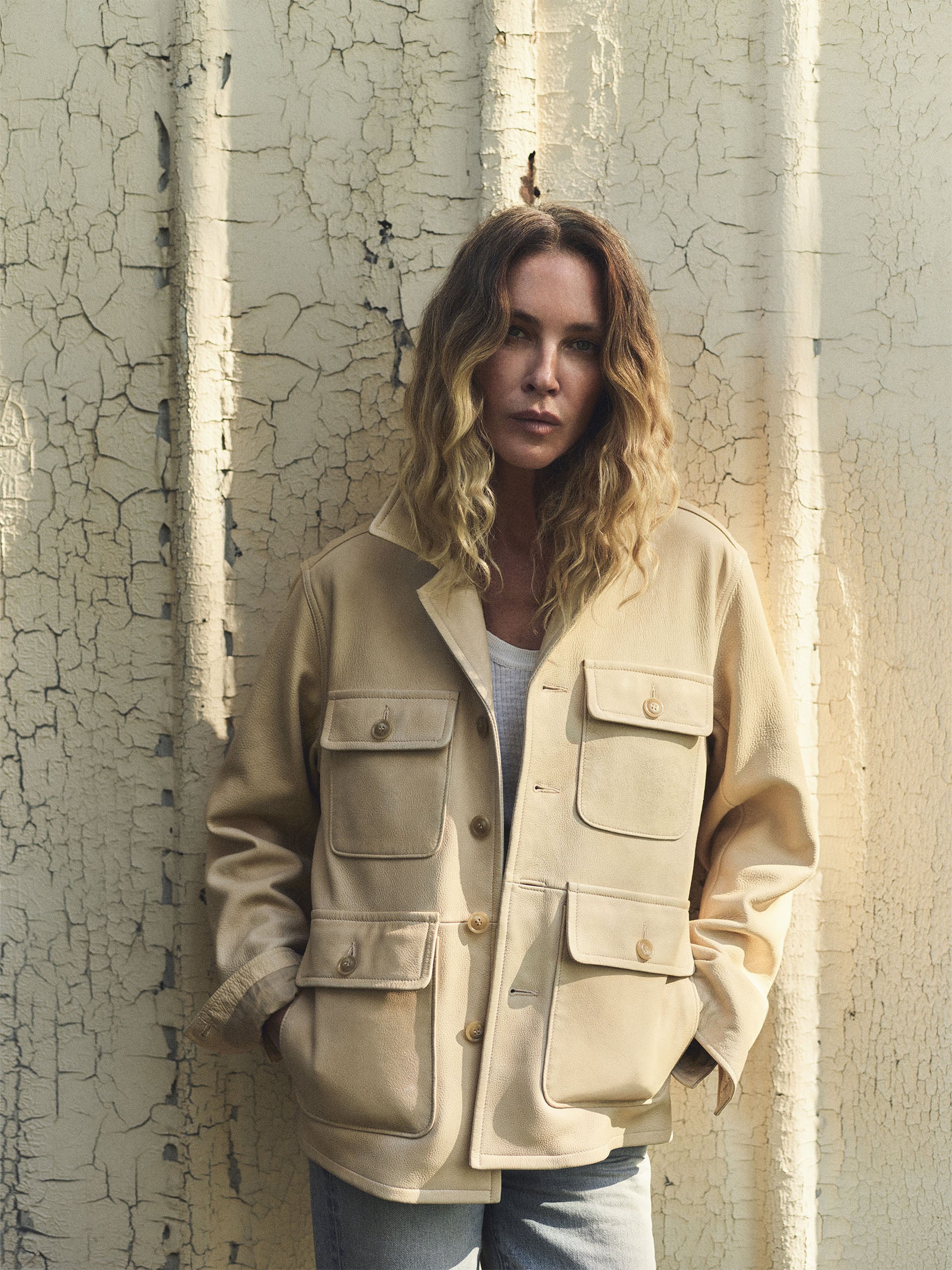 Alternative view of Ivory Pebbled Deerskin All Day Field Jacket