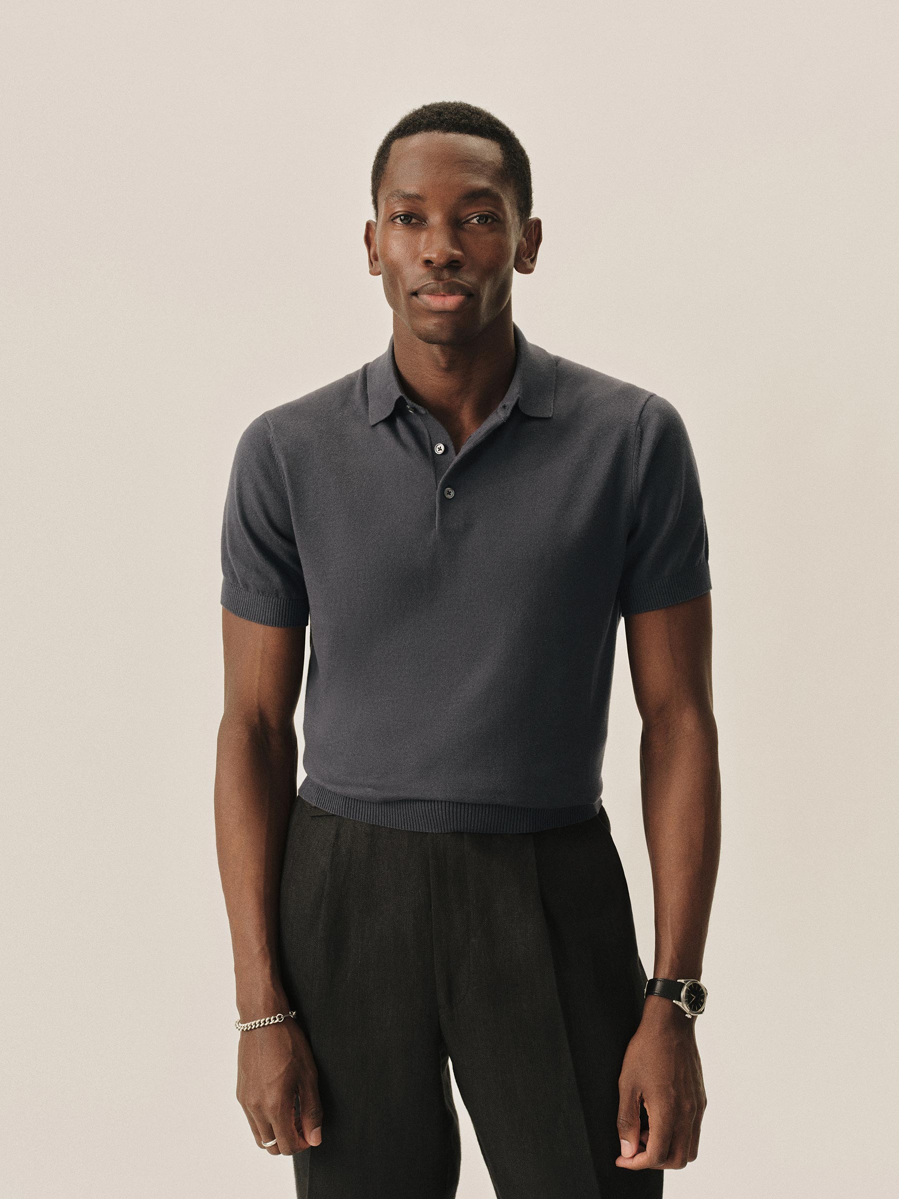 Faded Indigo Como Cashmere Polo