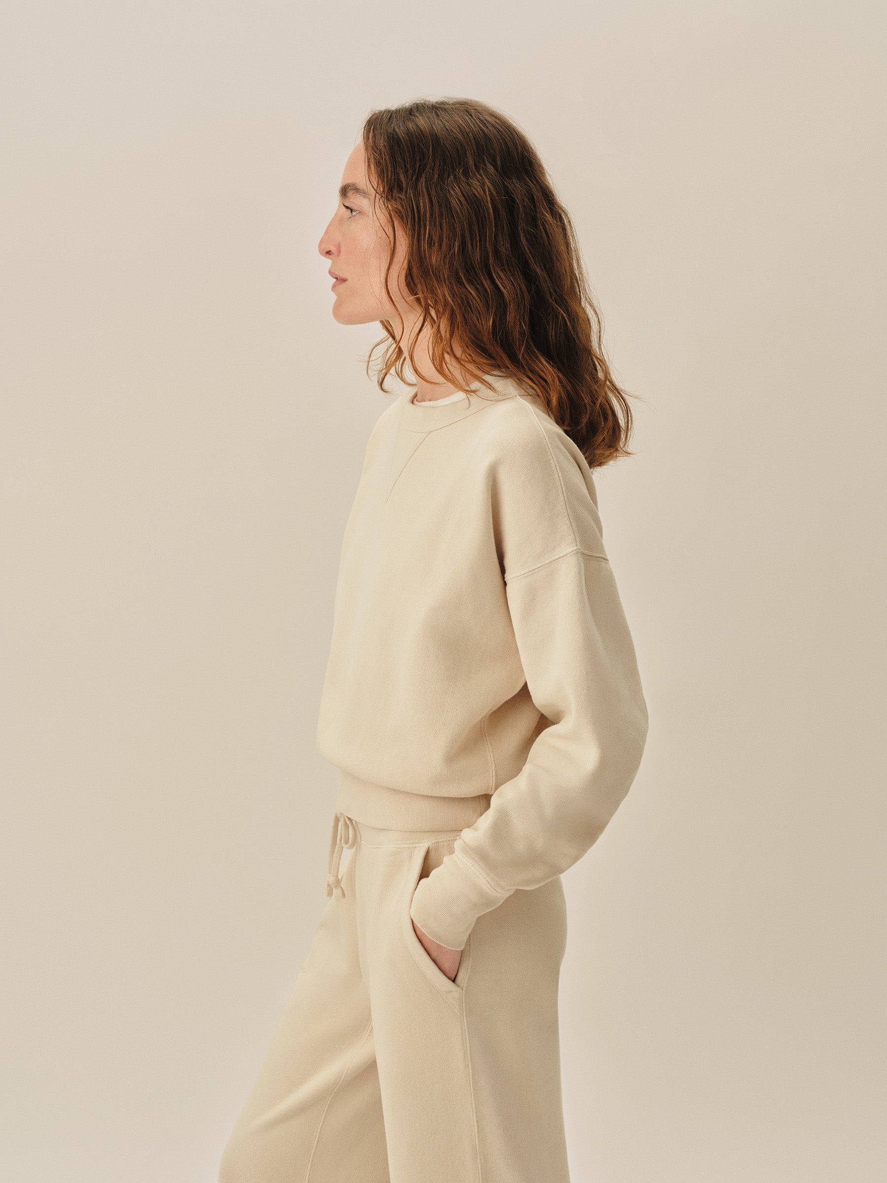 Alternative view of Natural Venice Wash Vintage Interloop Oversized Crew