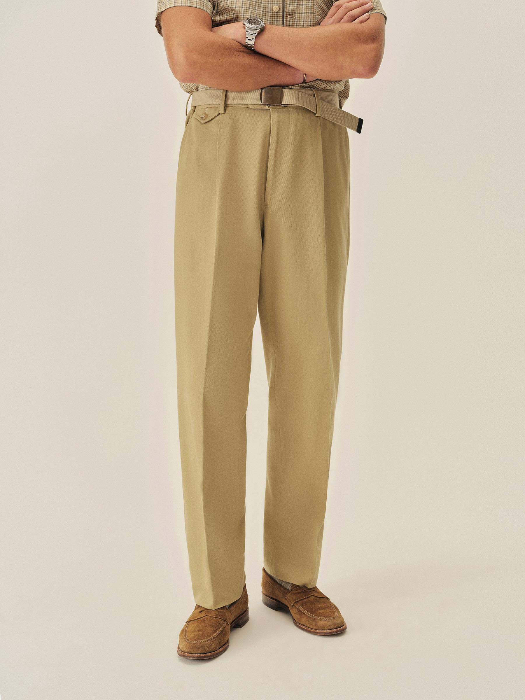 Alternative view of Classic Khaki Hollywood Pleated Trouser