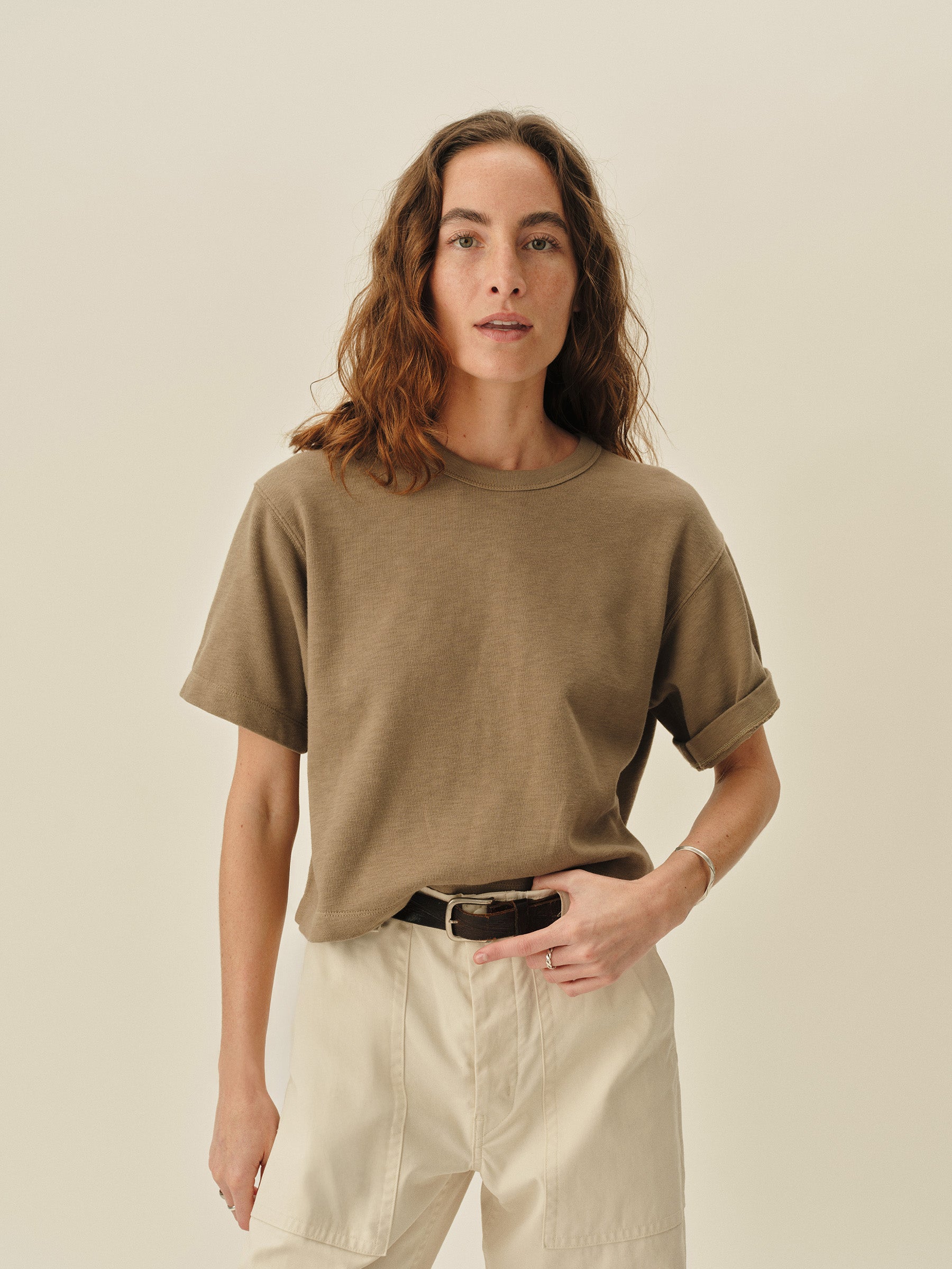Alternative view of Willow Green Field Spec Boyfriend Crop Tee