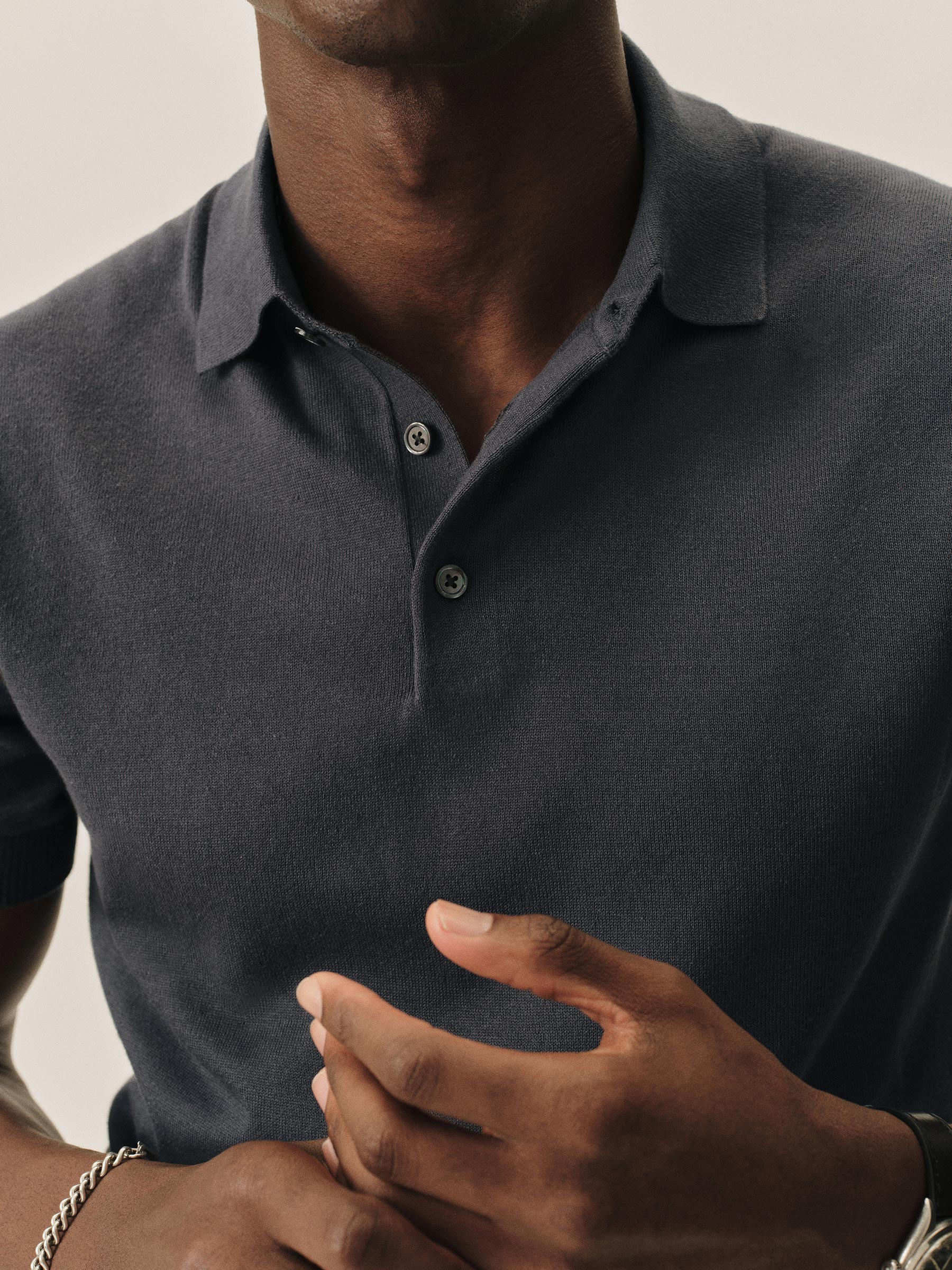 Alternative view of Faded Indigo Como Cashmere Polo