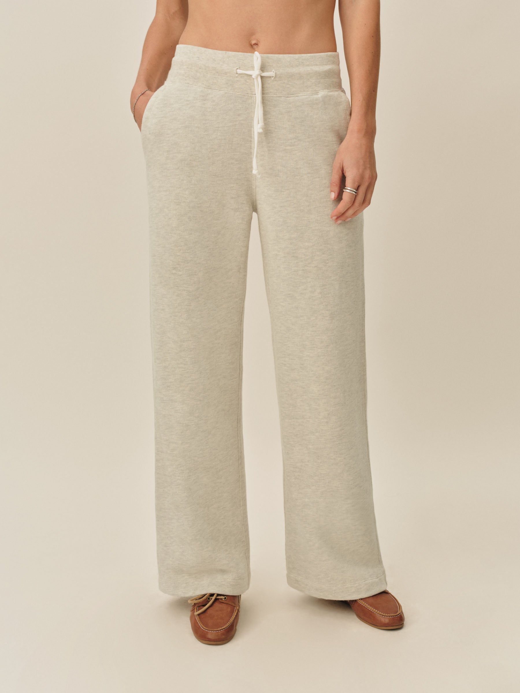 Alternative view of Heather Oat Vintage Interloop Wide Leg Sweatpant