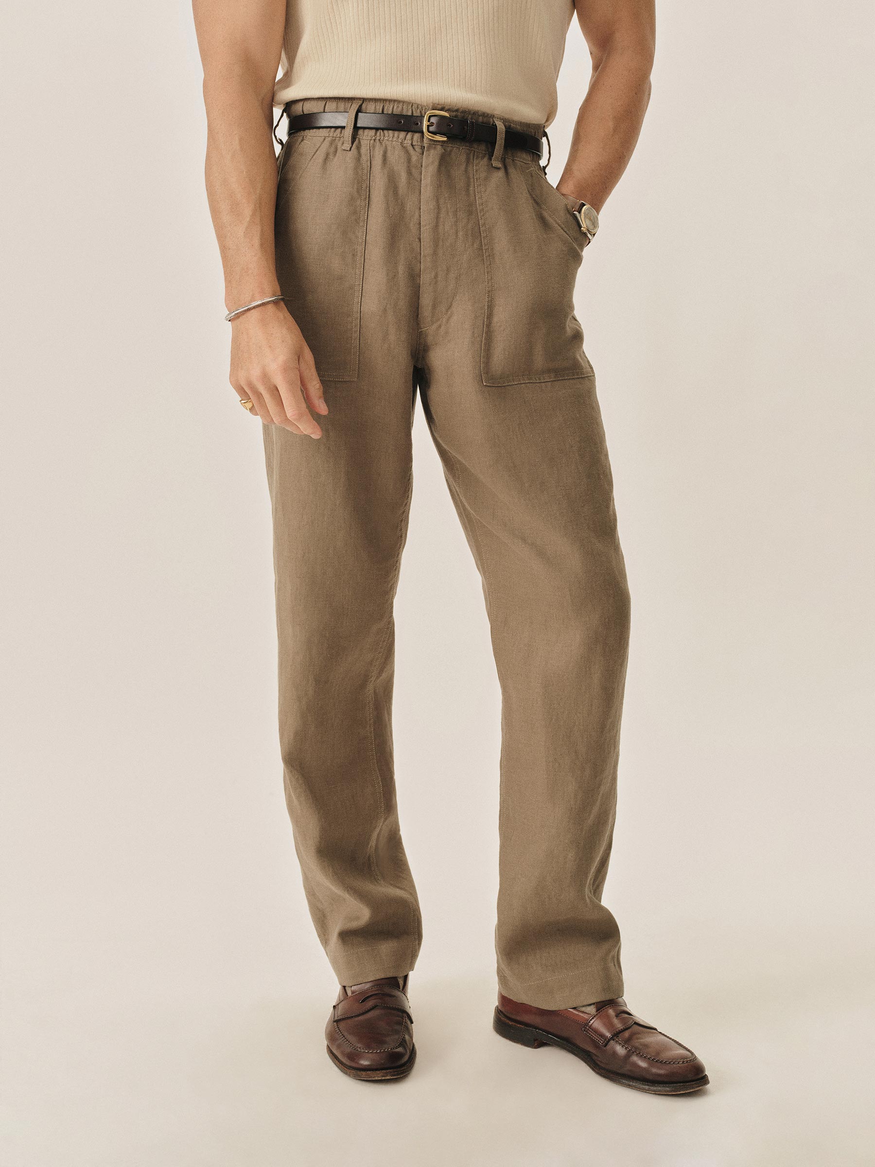 Alternative view of Sepia Brown Loomed Linen OG 107 Fatigue Pant